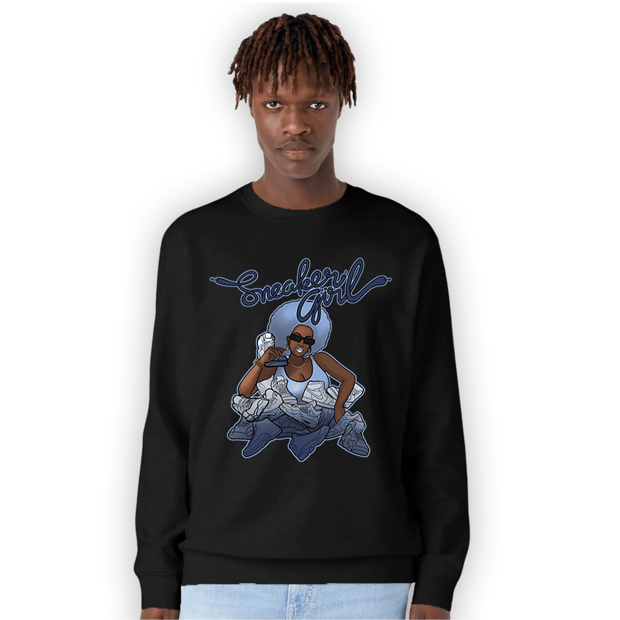 Midnight Navy 5s Sweatshirt Match Sneaker Girl - NastyJamz