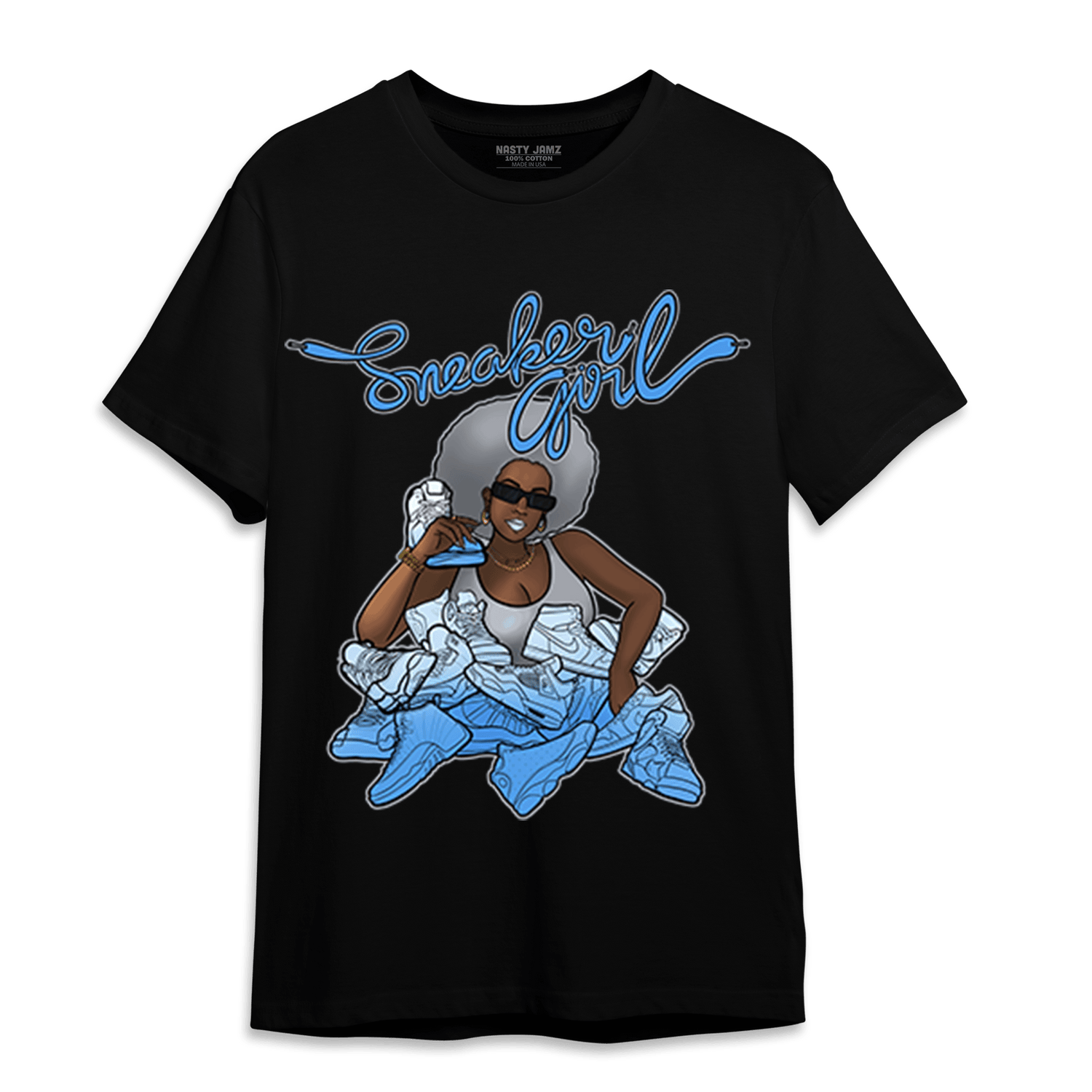 University Blue 5s T Shirt Match Sneaker Girl - NastyJamz