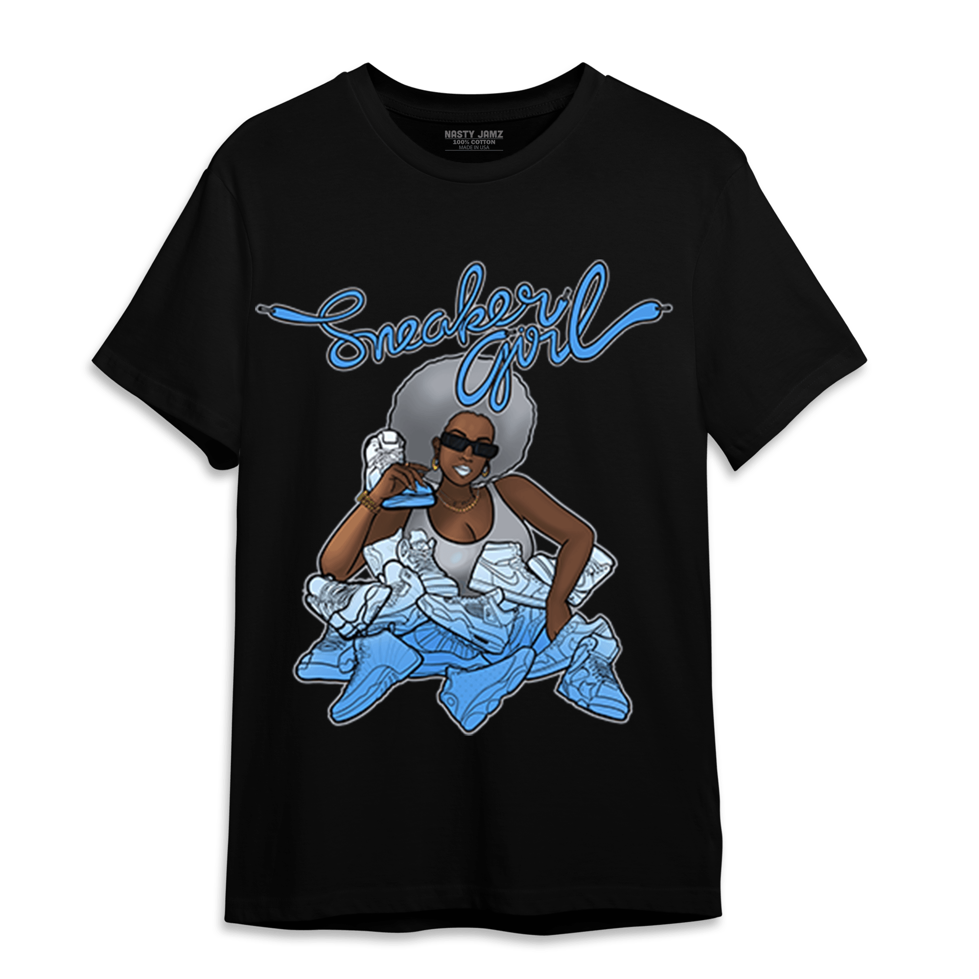 University Blue 5s T Shirt Match Sneaker Girl - NastyJamz