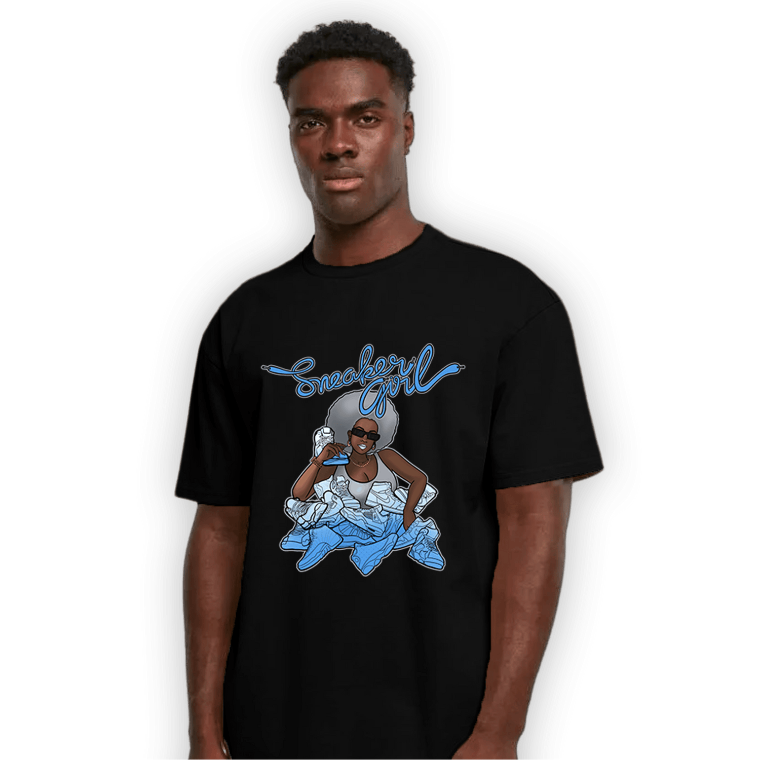 University Blue 5s T Shirt Match Sneaker Girl - NastyJamz