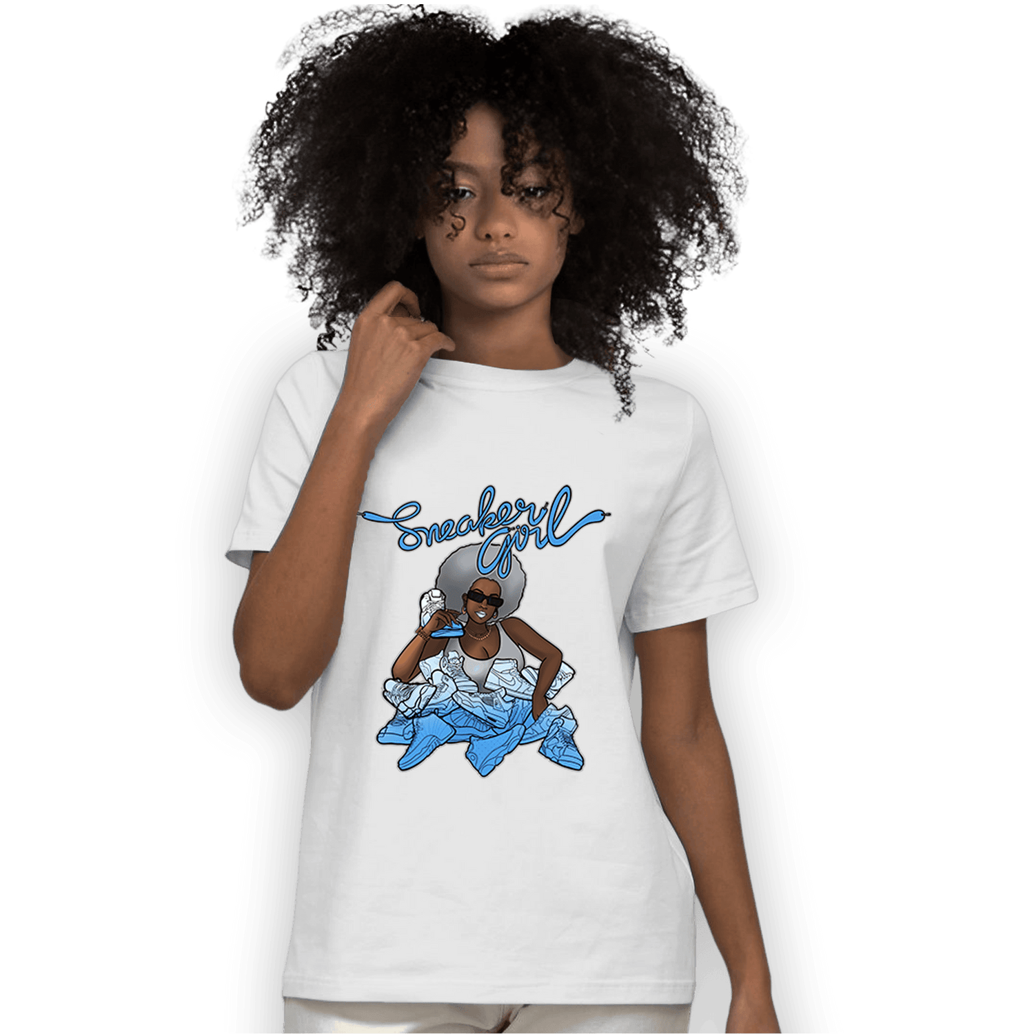 University Blue 5s T Shirt Match Sneaker Girl - NastyJamz