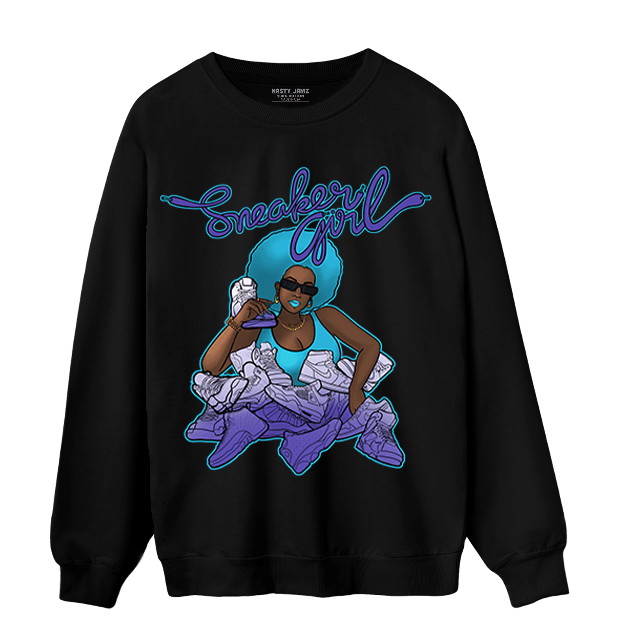 Aqua 6s Sweatshirt Match Sneaker Girl - NastyJamz