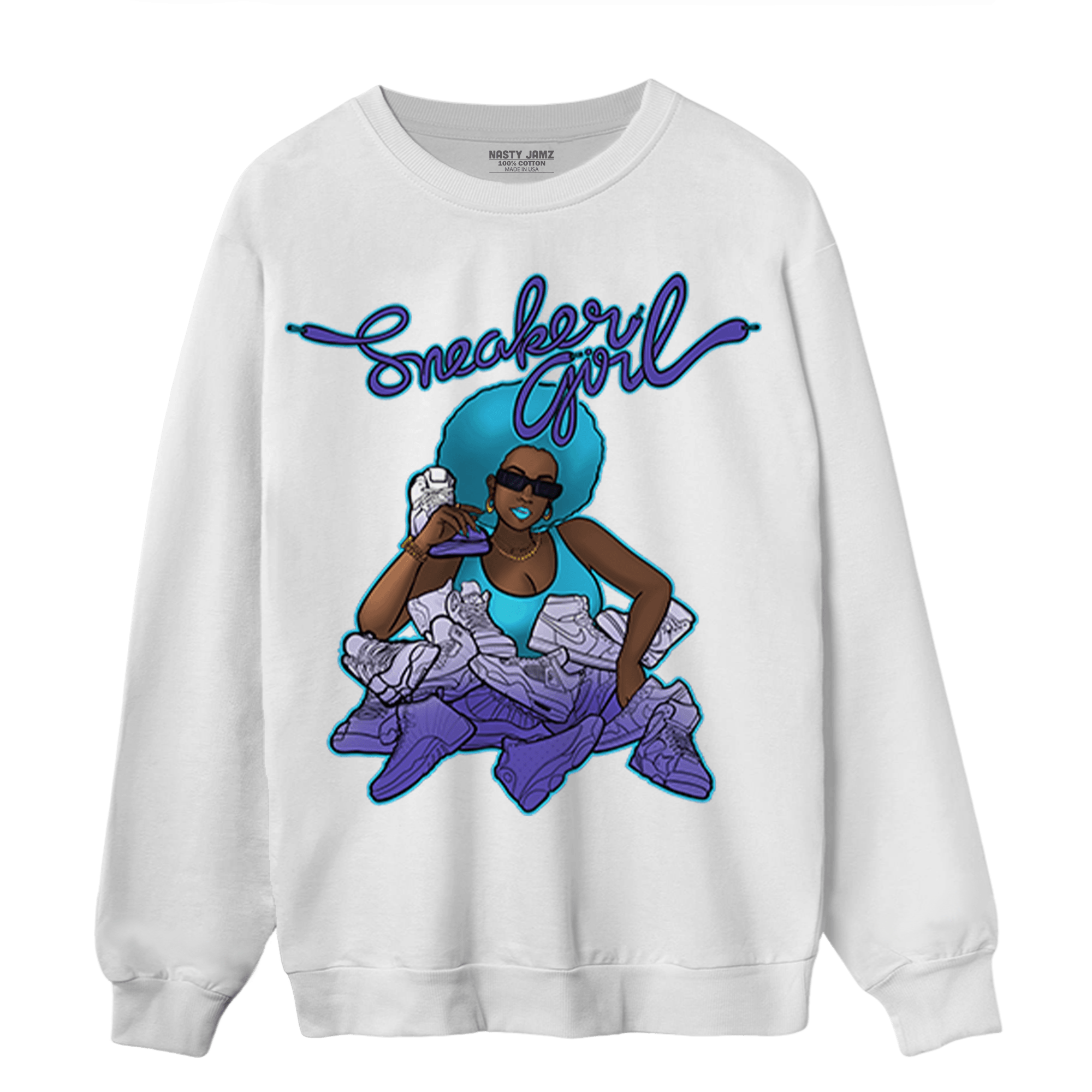 Aqua 6s Sweatshirt Match Sneaker Girl - NastyJamz