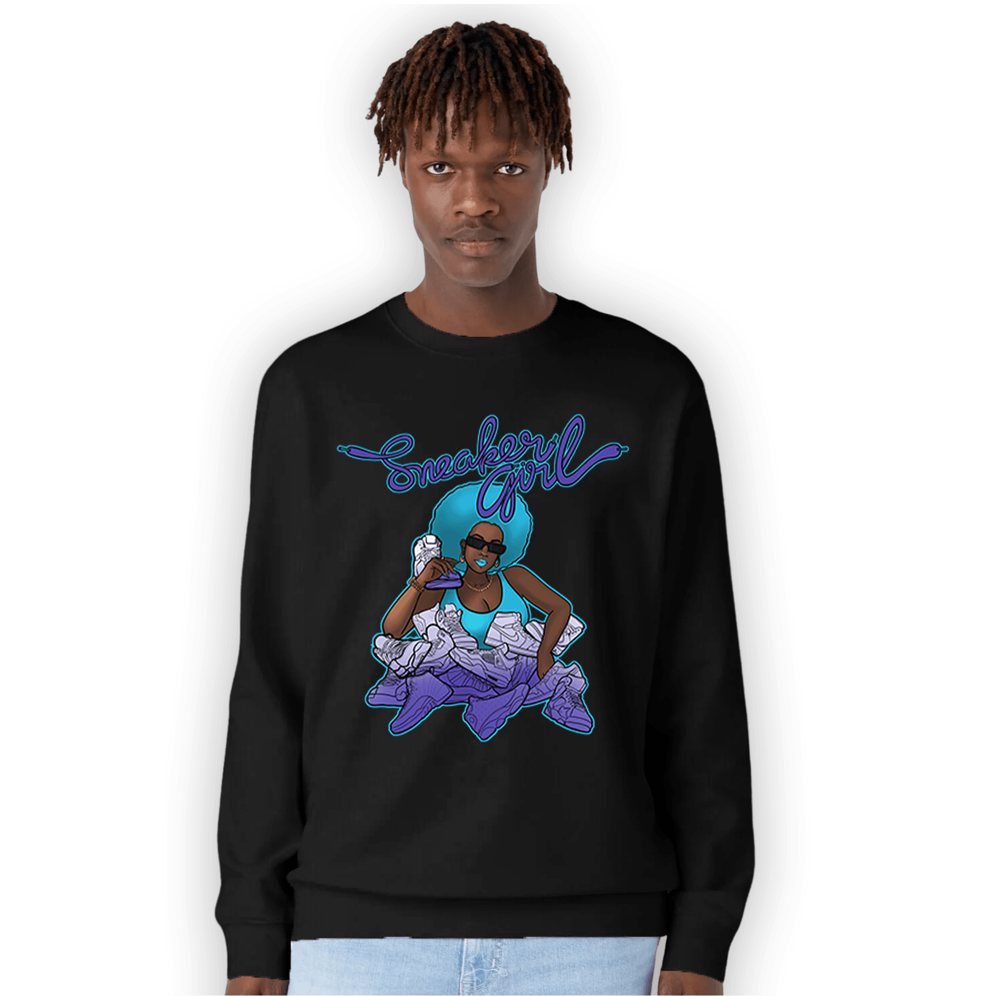 Aqua 6s Sweatshirt Match Sneaker Girl - NastyJamz