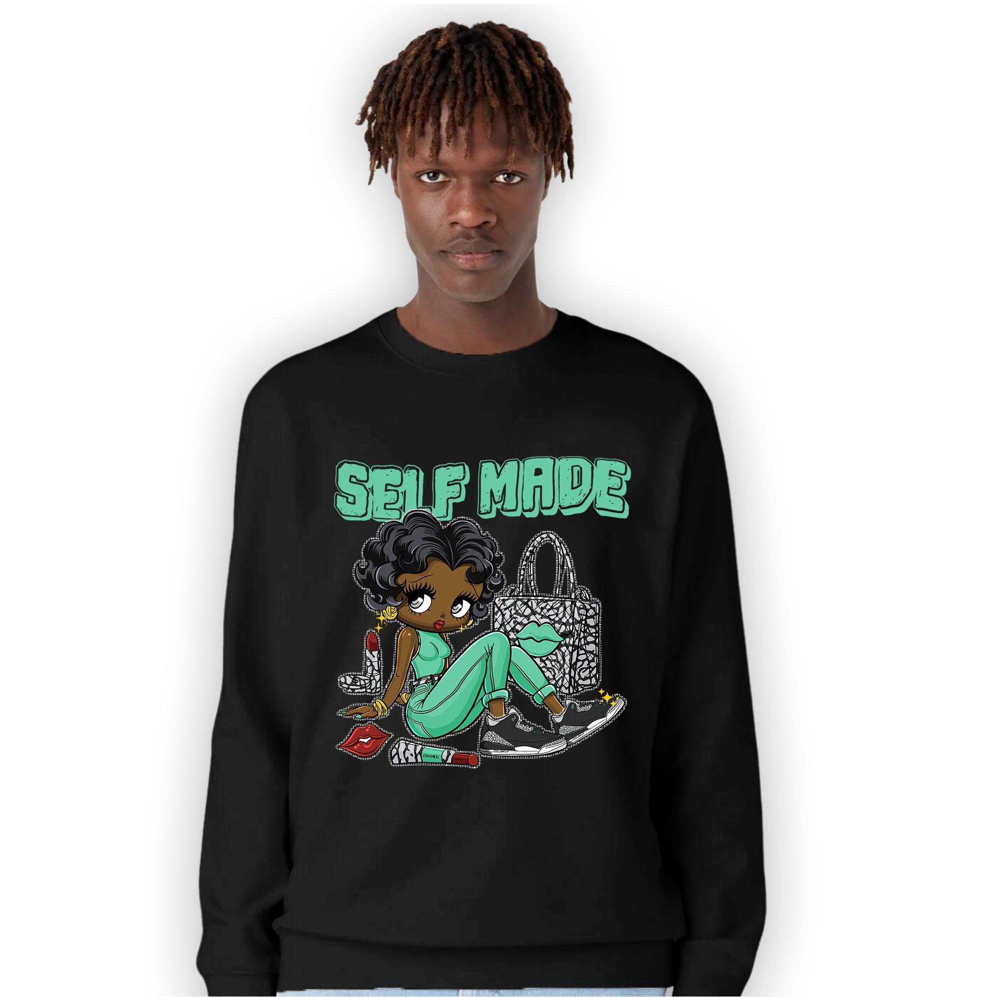 Green Glow 3s Sweatshirt Match Sneaker Girl Selfmade - NastyJamz