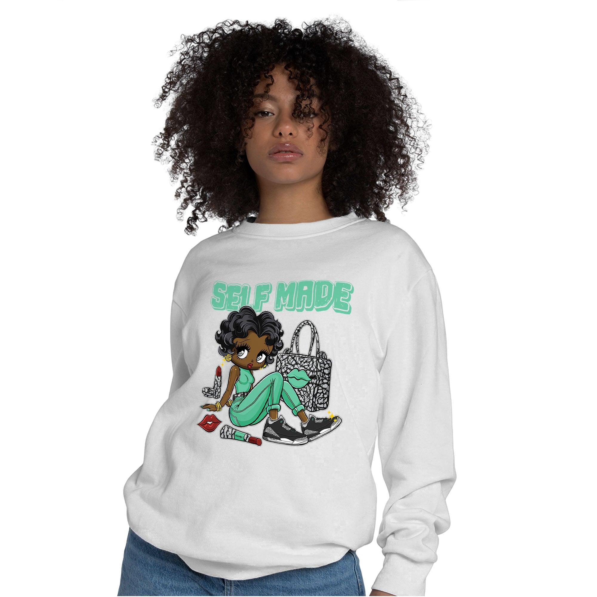 Green Glow 3s Sweatshirt Match Sneaker Girl Selfmade - NastyJamz