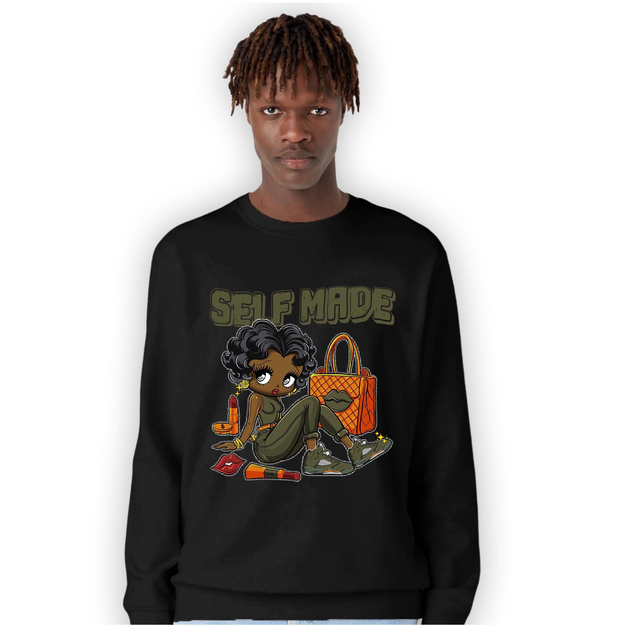 Olive 5s Sweatshirt Match Sneaker Girl Selfmade - NastyJamz