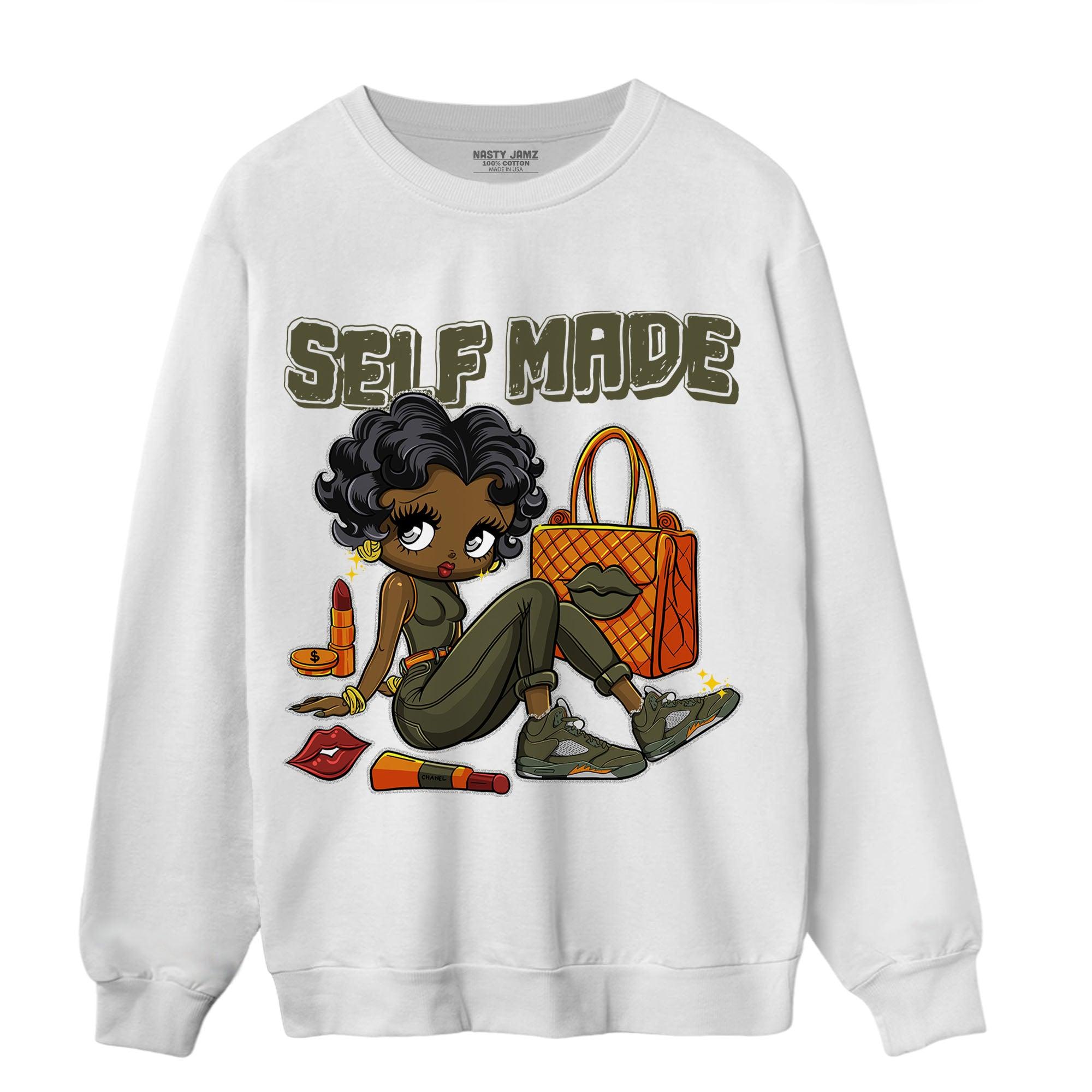 Olive 5s Sweatshirt Match Sneaker Girl Selfmade - NastyJamz