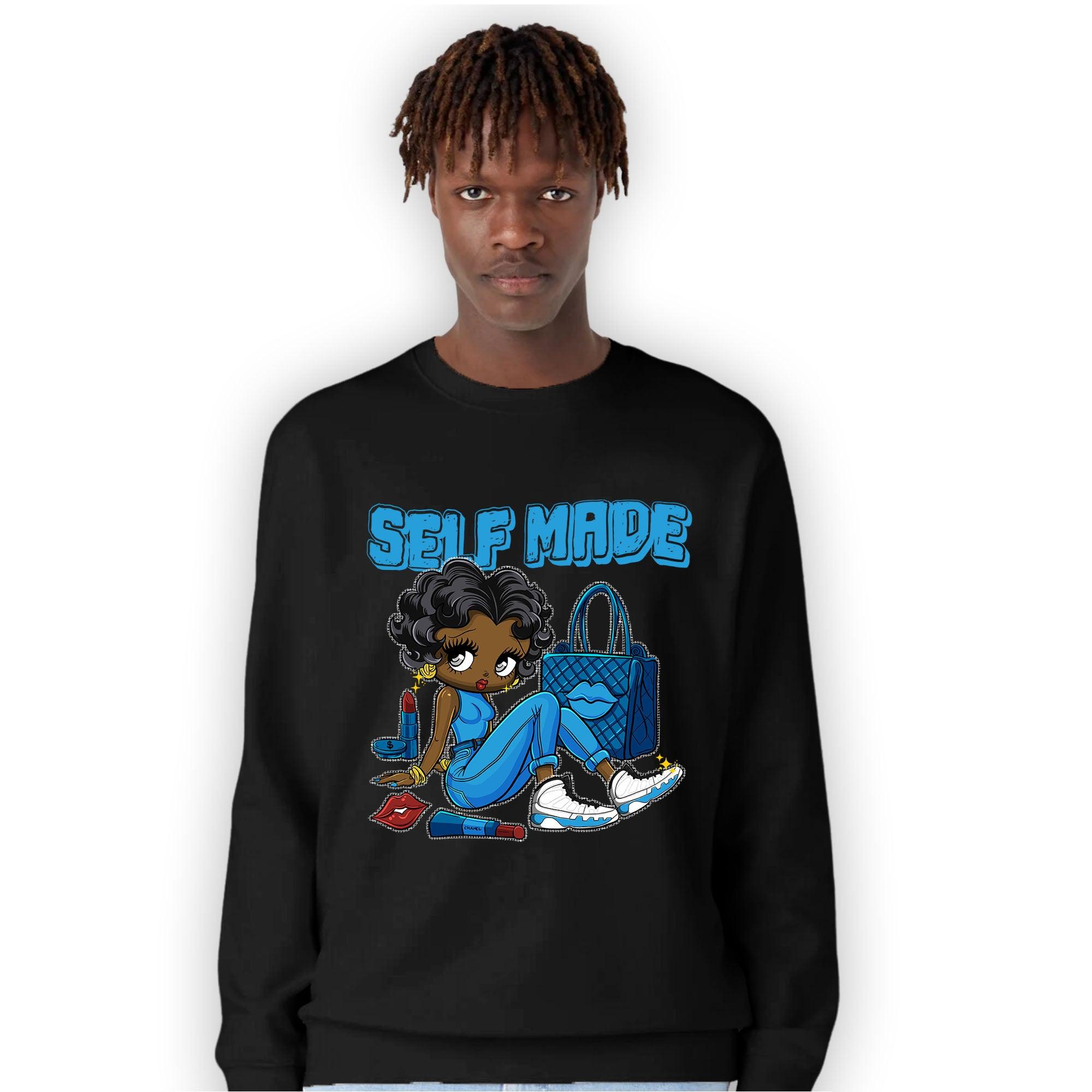 Powder Blue 9s Sweatshirt Match Sneaker Girl Selfmade - NastyJamz
