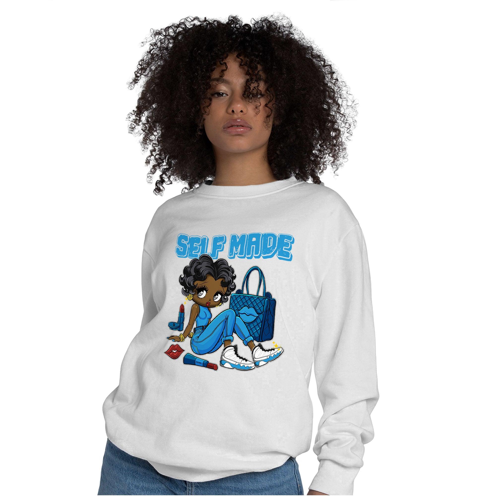 Powder Blue 9s Sweatshirt Match Sneaker Girl Selfmade - NastyJamz