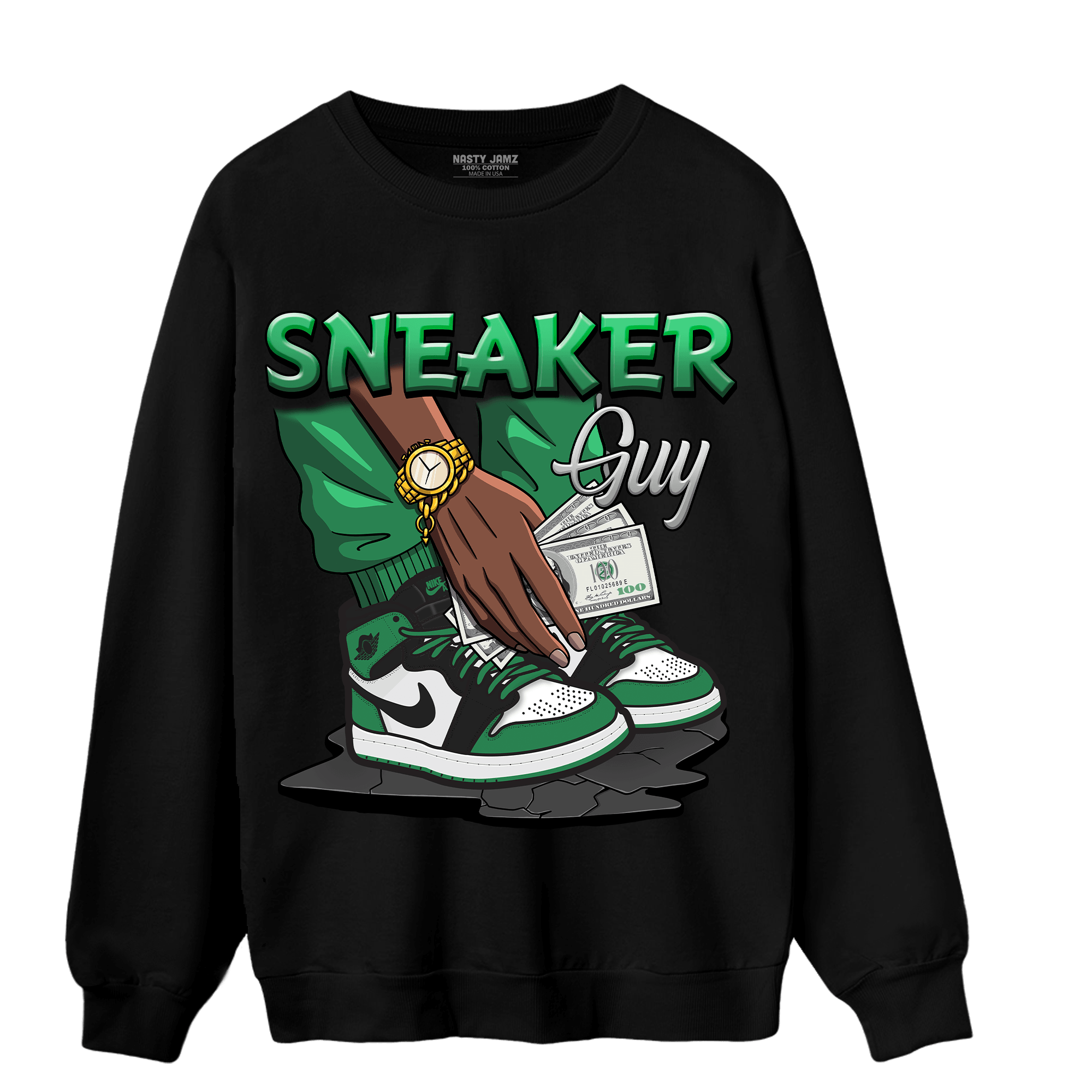 Celtic Lucky Green 1s Sweatshirt Match Sneaker Guy - NastyJamz