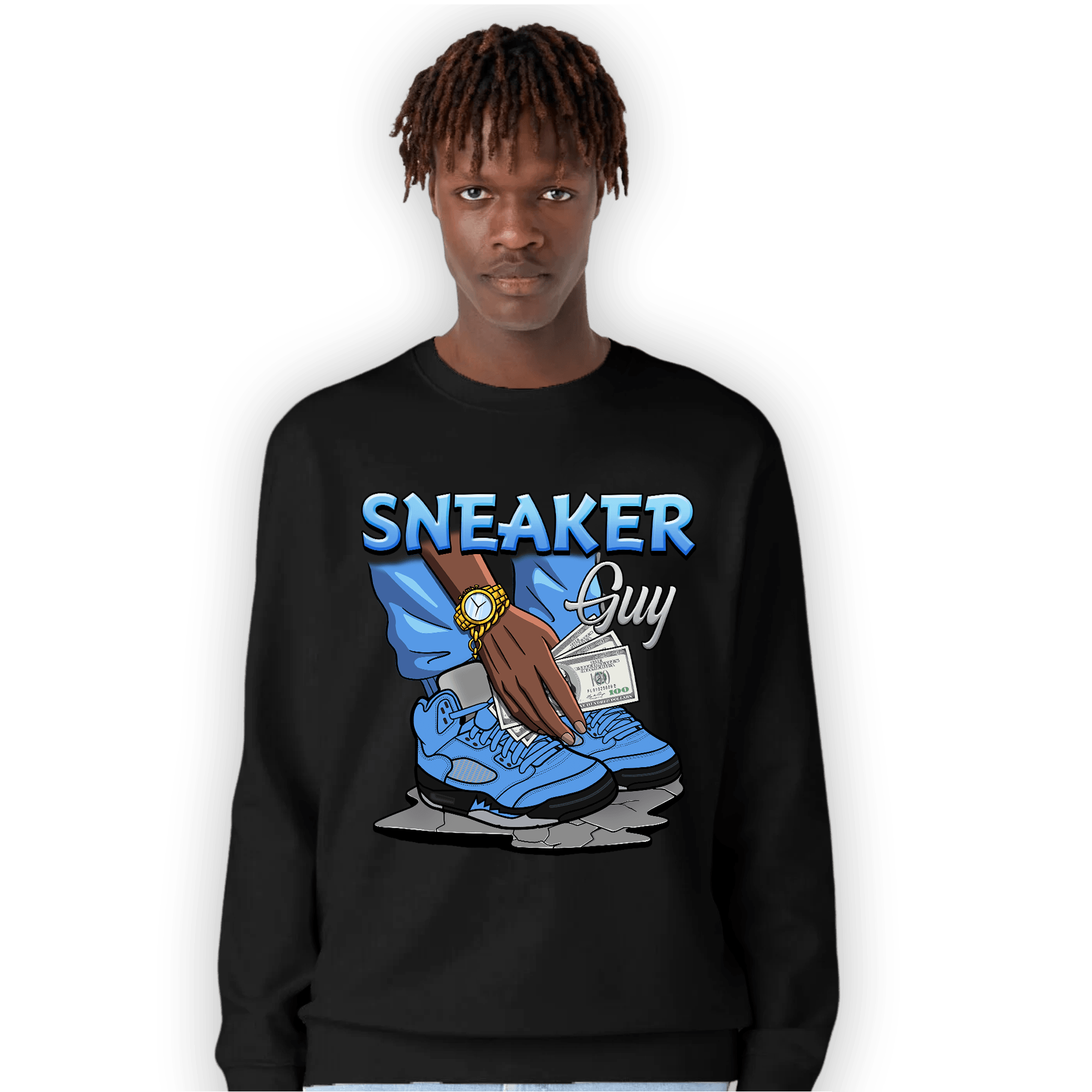 University Blue 5s Sweatshirt Match Sneaker Guy - NastyJamz