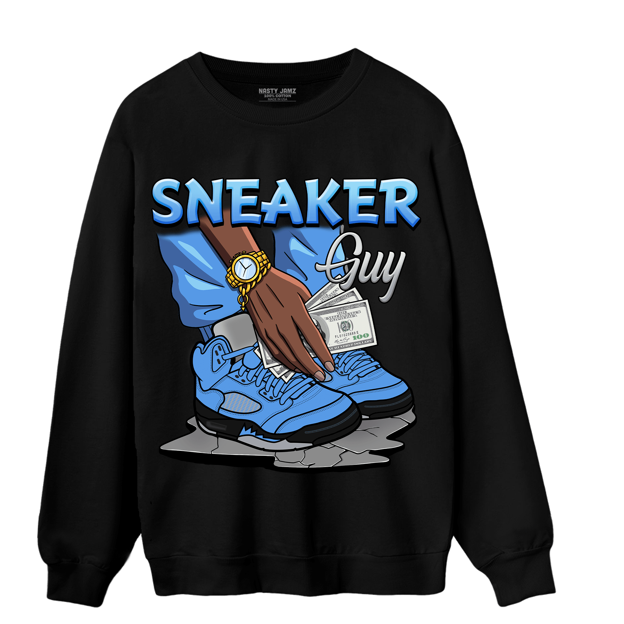 University Blue 5s Sweatshirt Match Sneaker Guy - NastyJamz