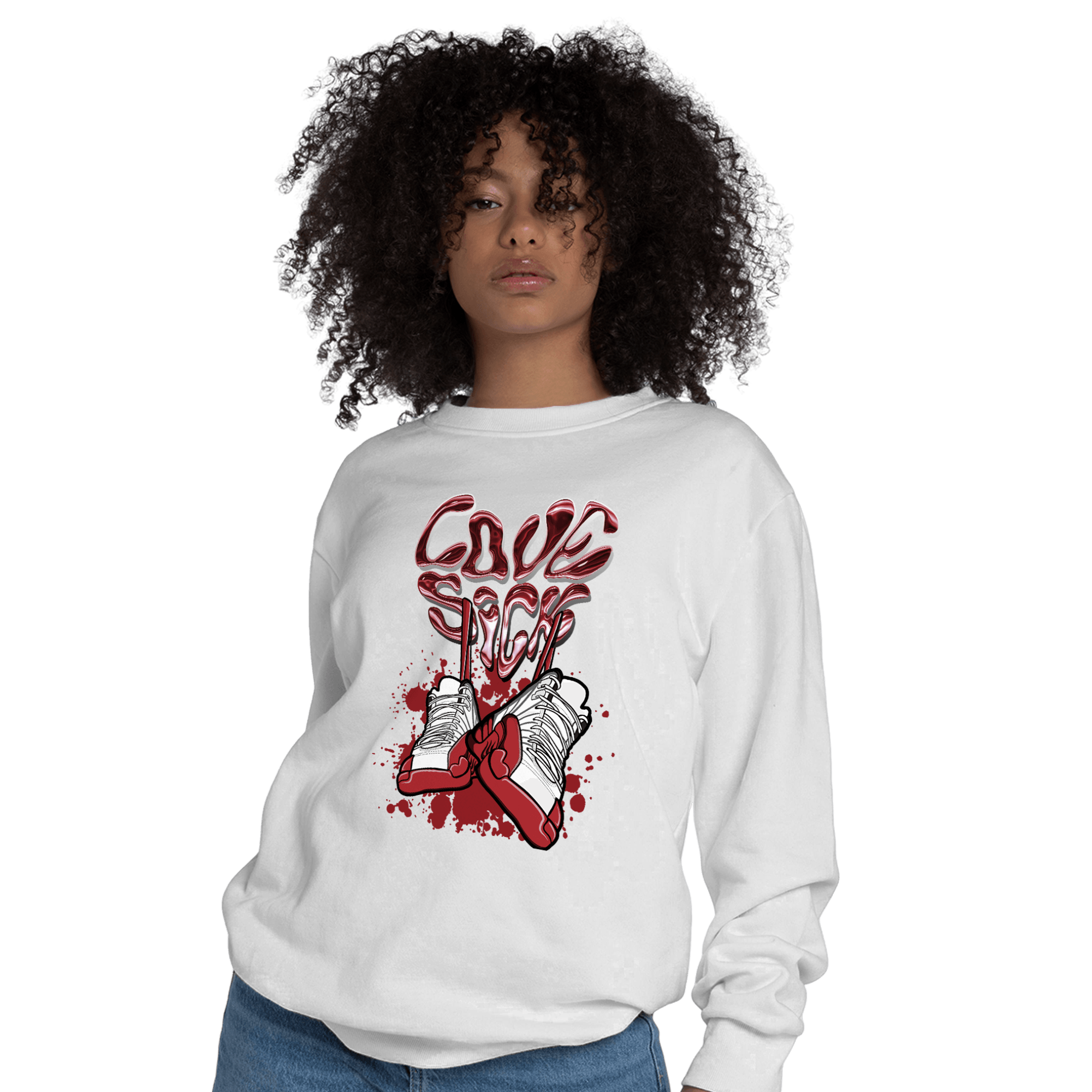 Cherry 12s Sweatshirt Match Sneaker Love Sick - NastyJamz