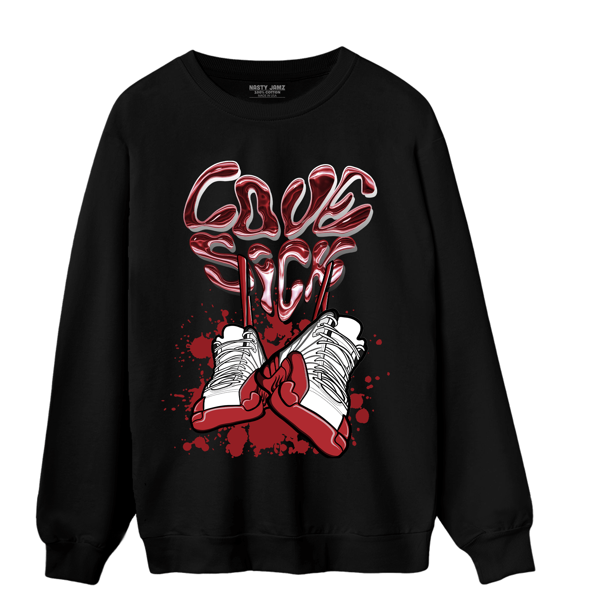 Cherry 12s Sweatshirt Match Sneaker Love Sick - NastyJamz