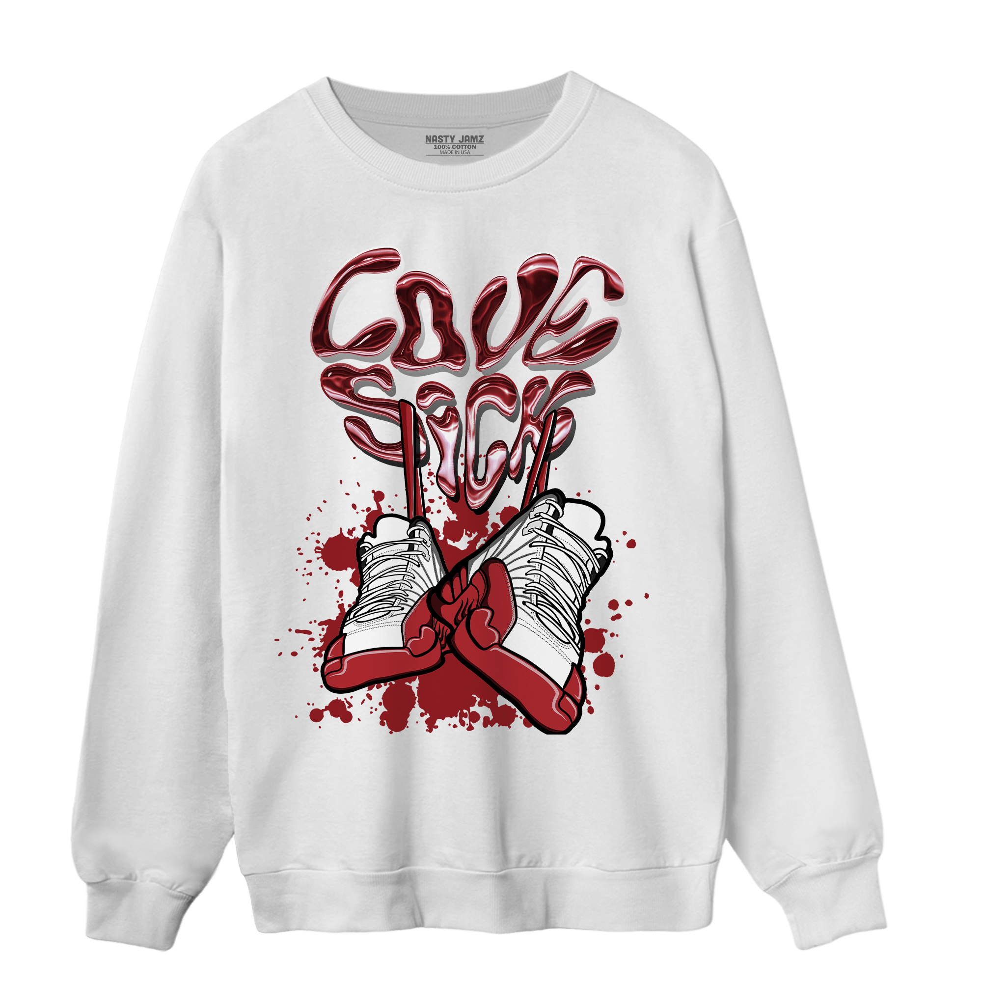 Cherry 12s Sweatshirt Match Sneaker Love Sick - NastyJamz