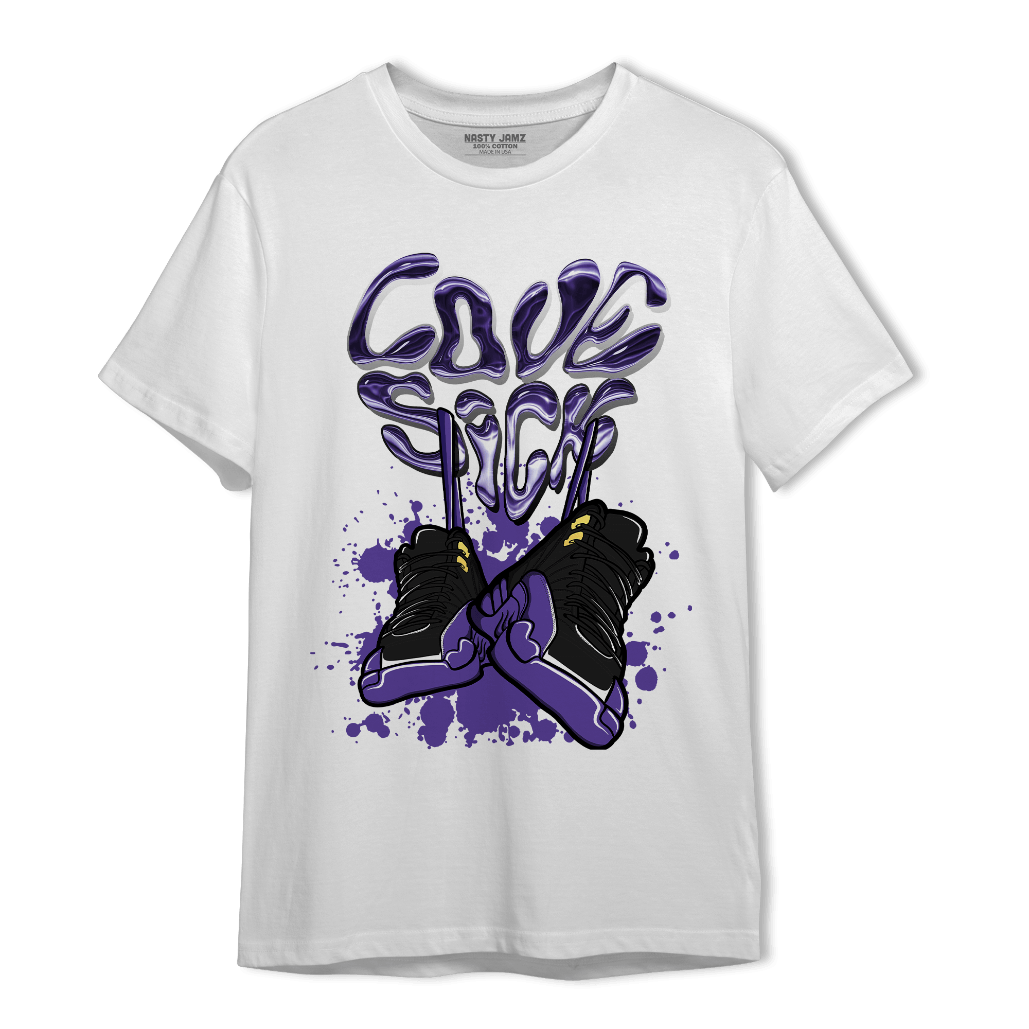 Field Purple 12s T Shirt Match Sneaker Love Sick - NastyJamz