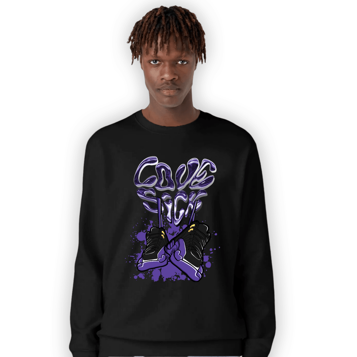 Field Purple 12s Sweatshirt Match Sneaker Love Sick - NastyJamz