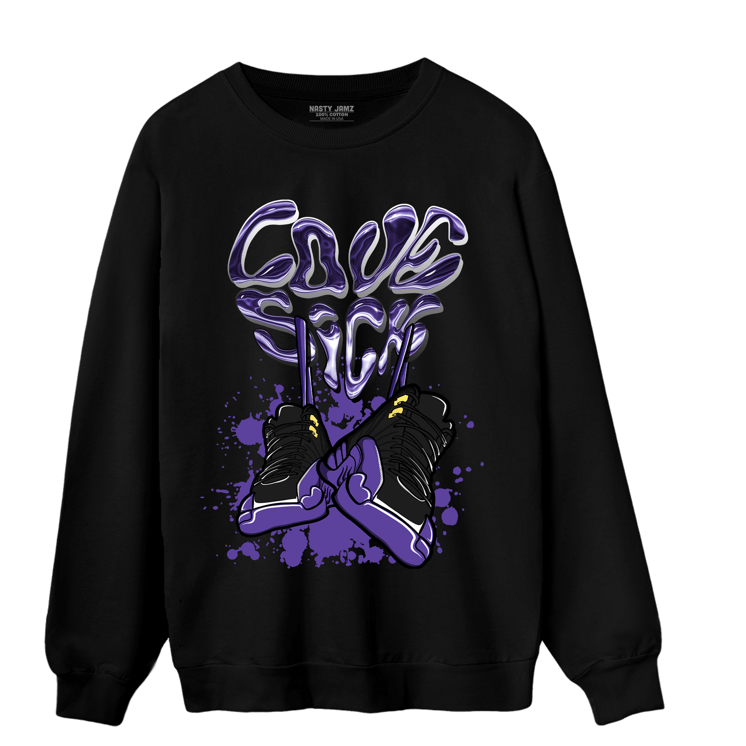 Field Purple 12s Sweatshirt Match Sneaker Love Sick - NastyJamz