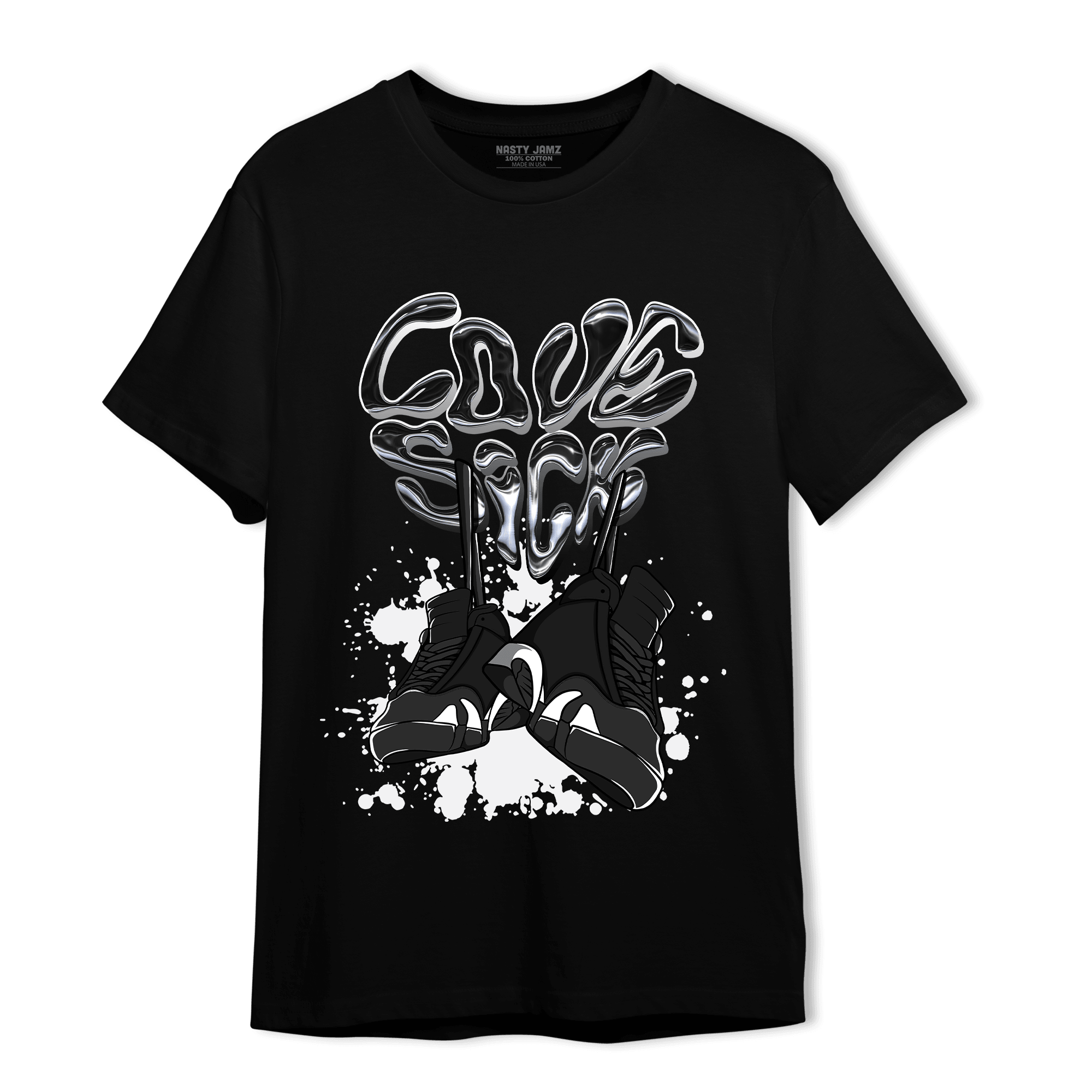 Black White 14s T Shirt Match Sneaker Love Sick - NastyJamz
