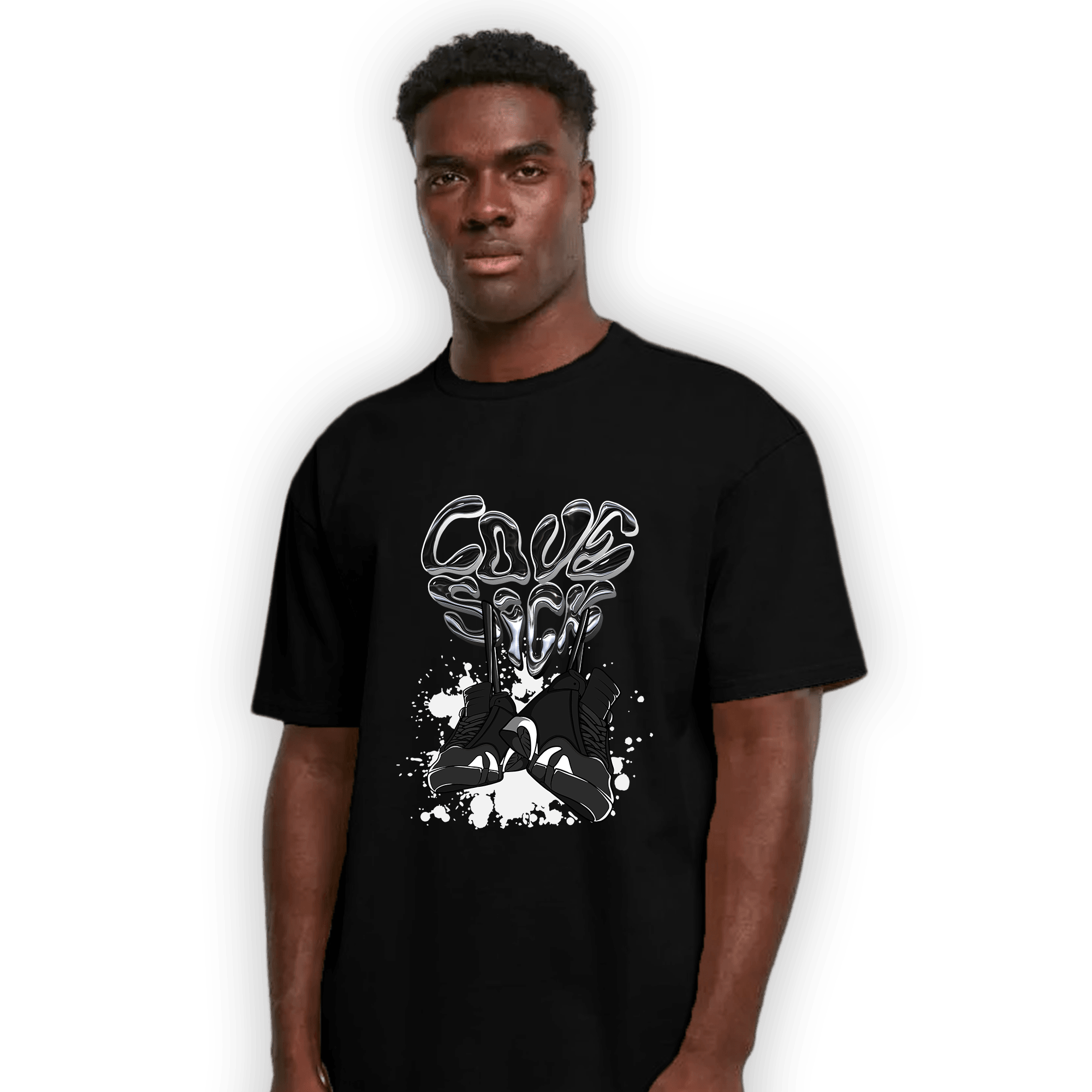 Black White 14s T Shirt Match Sneaker Love Sick - NastyJamz