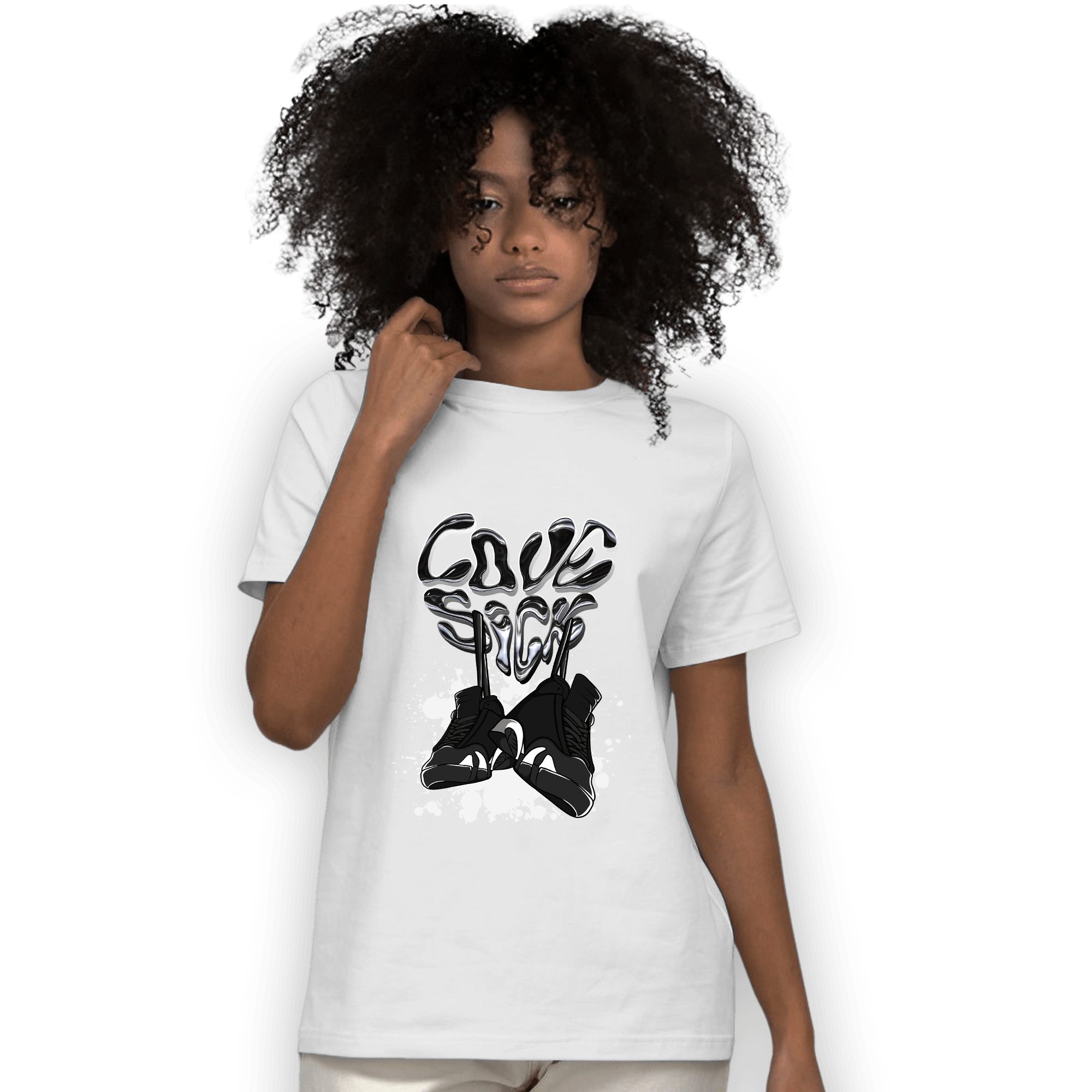 Black White 14s T Shirt Match Sneaker Love Sick - NastyJamz