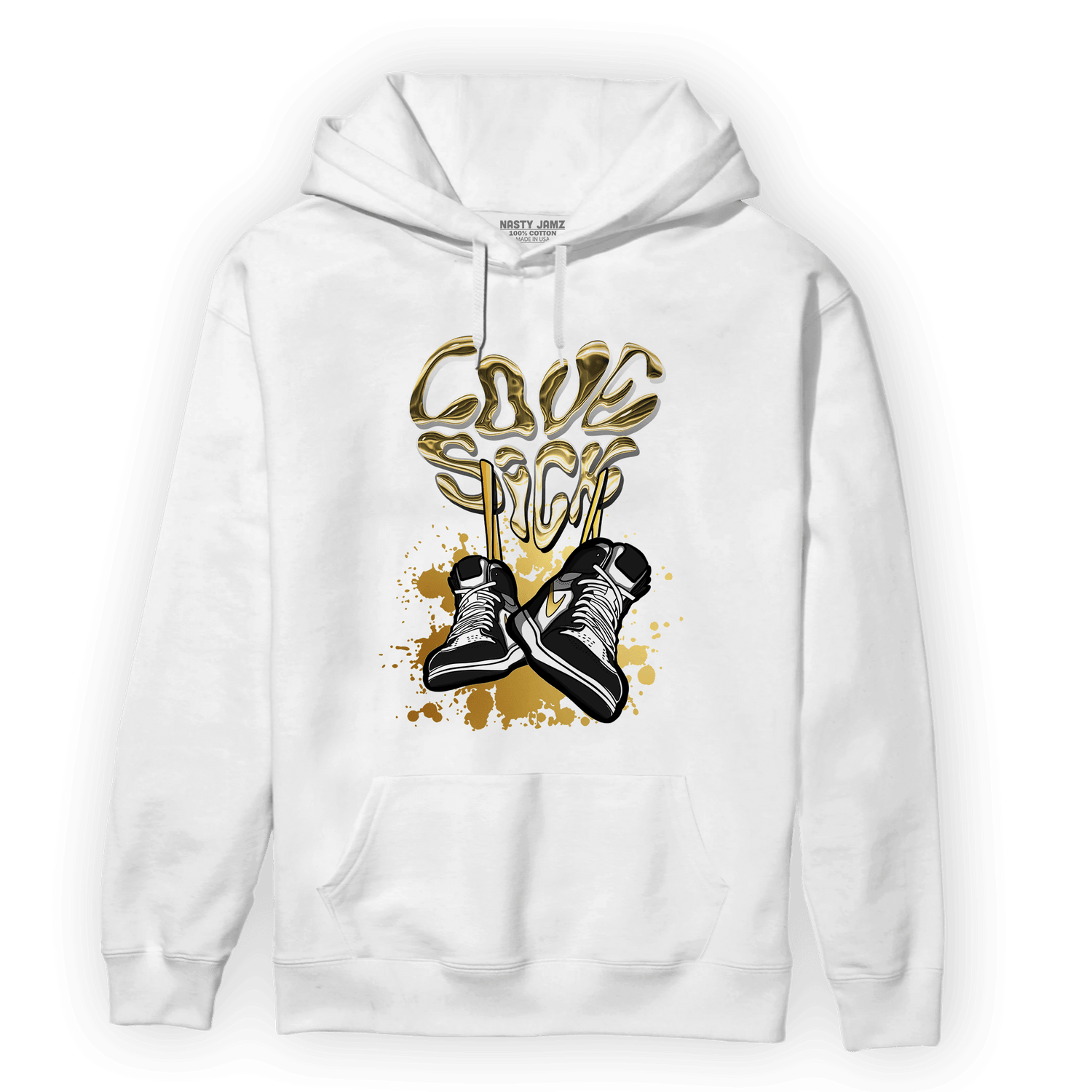 Mid SE Black Gold 1s Hoodie Match Sneaker Love Sick - NastyJamz