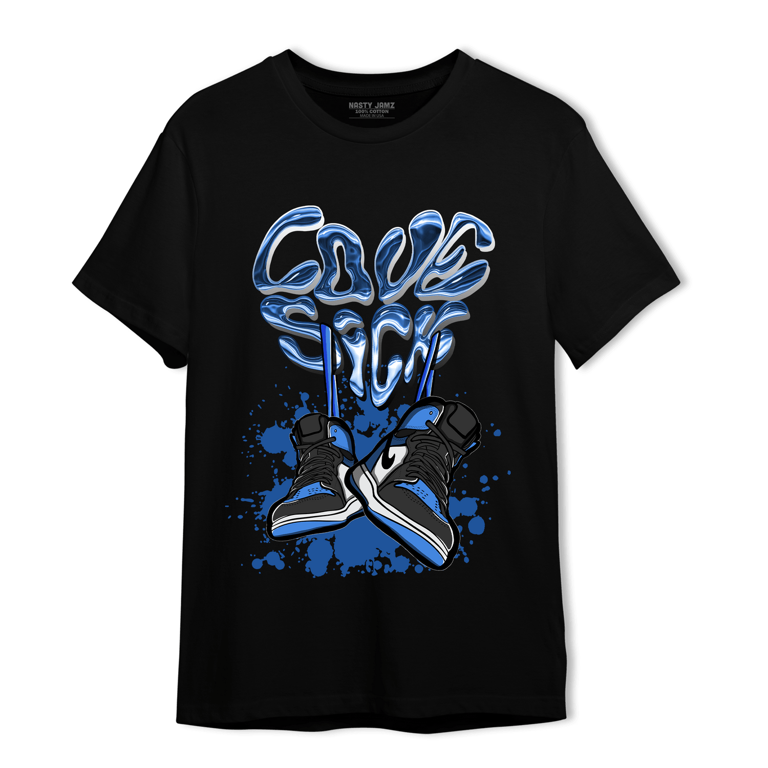 University Blue Toe 1s T Shirt Match Sneaker Love Sick - NastyJamz
