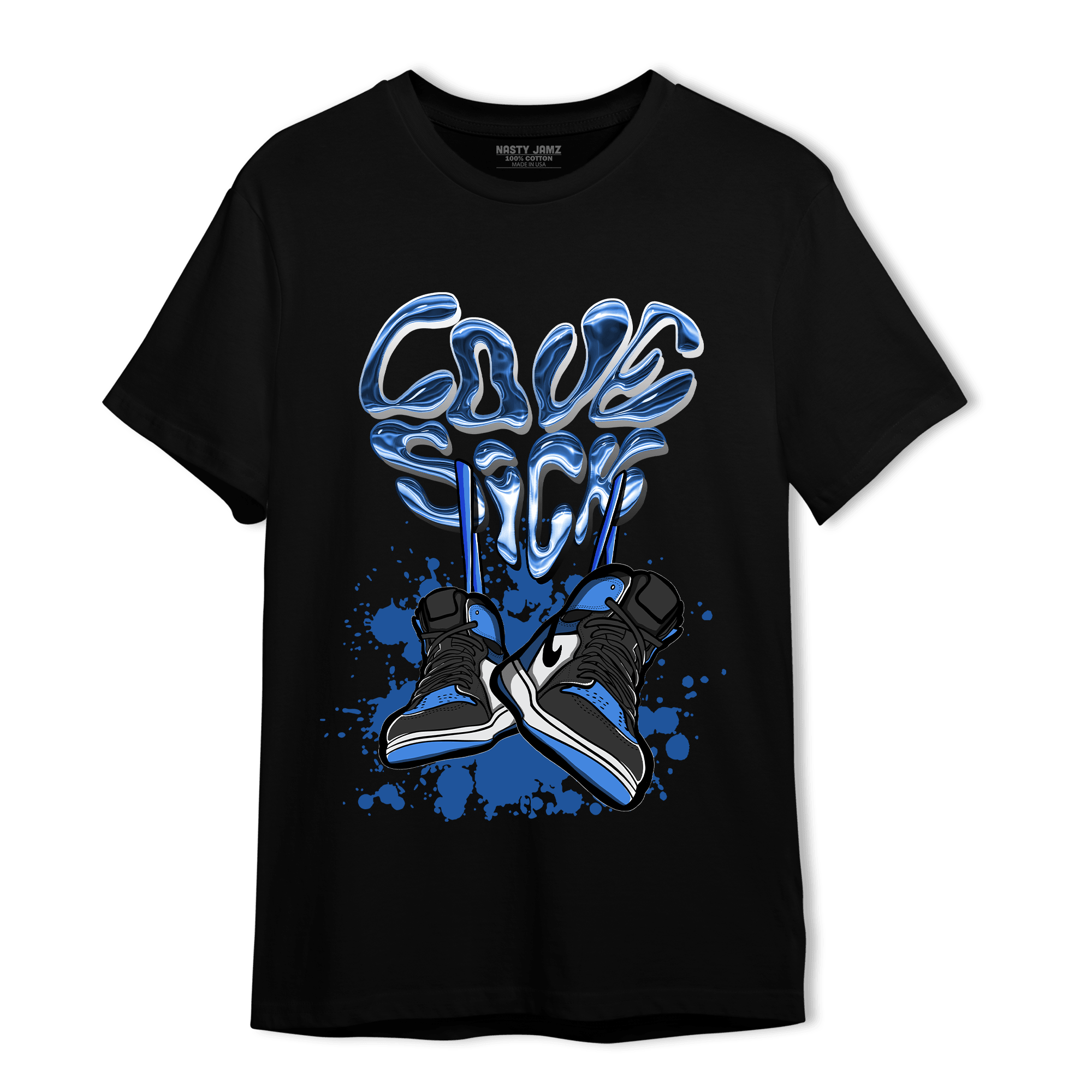University Blue Toe 1s T Shirt Match Sneaker Love Sick - NastyJamz