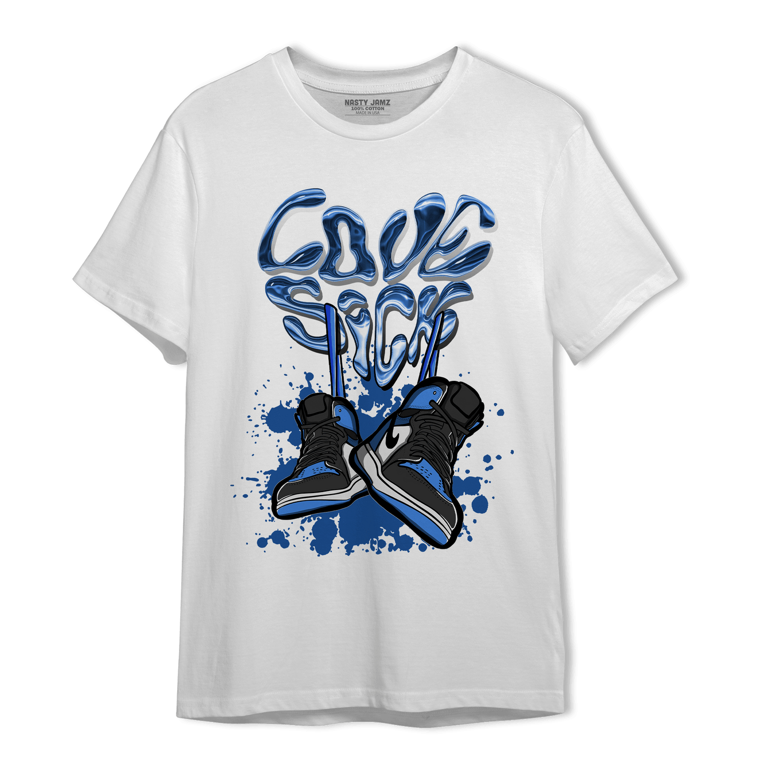 University Blue Toe 1s T Shirt Match Sneaker Love Sick - NastyJamz