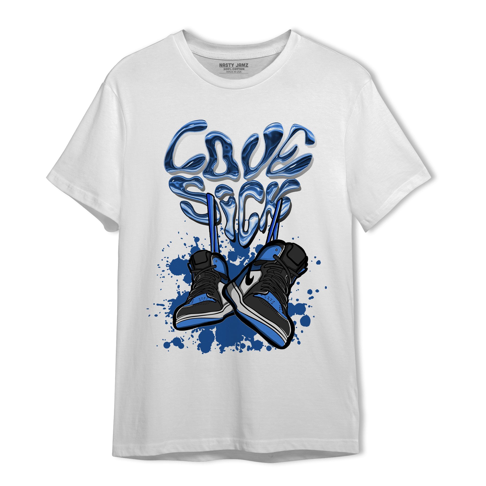 University Blue Toe 1s T Shirt Match Sneaker Love Sick - NastyJamz