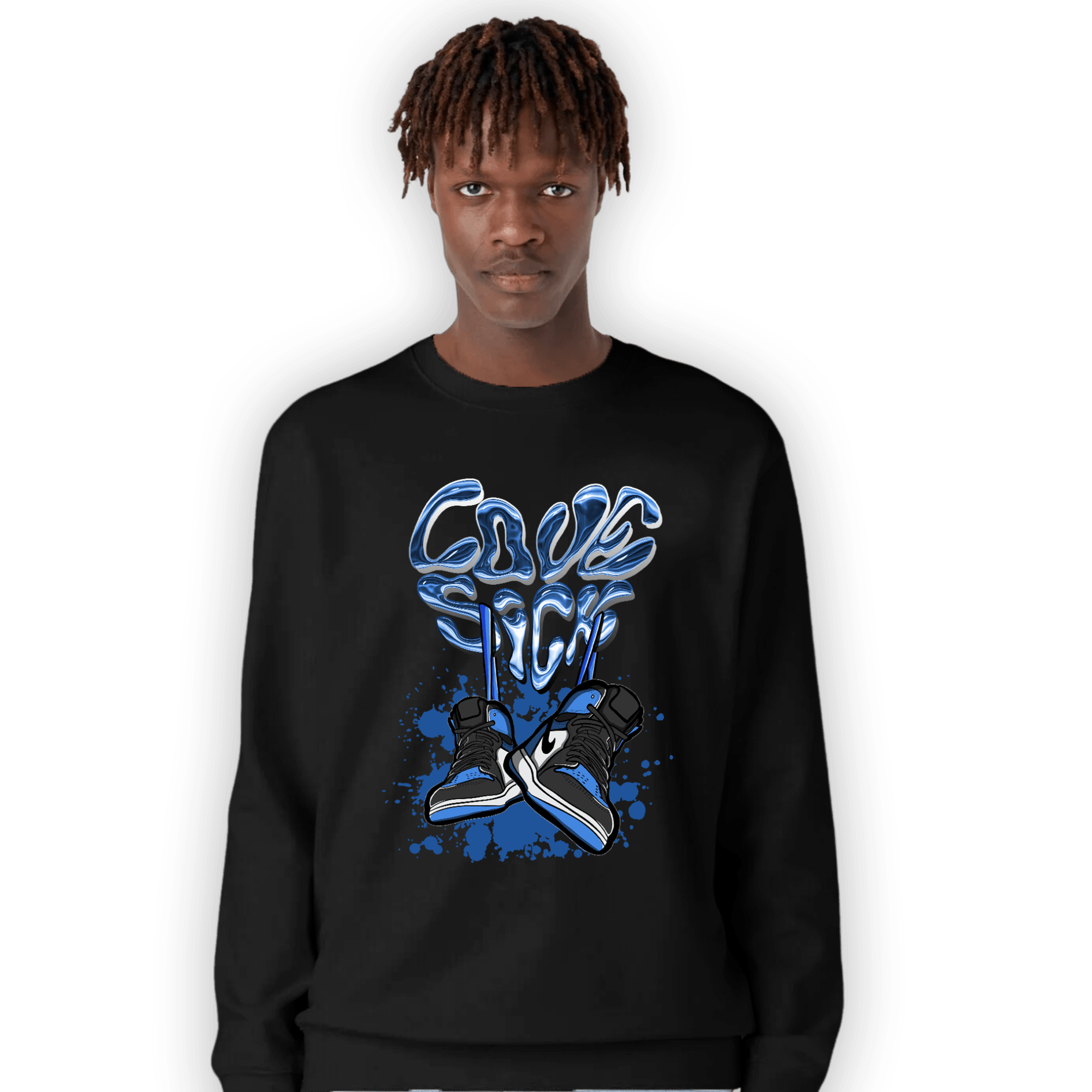 University Blue Toe 1s Sweatshirt Match Sneaker Love Sick - NastyJamz