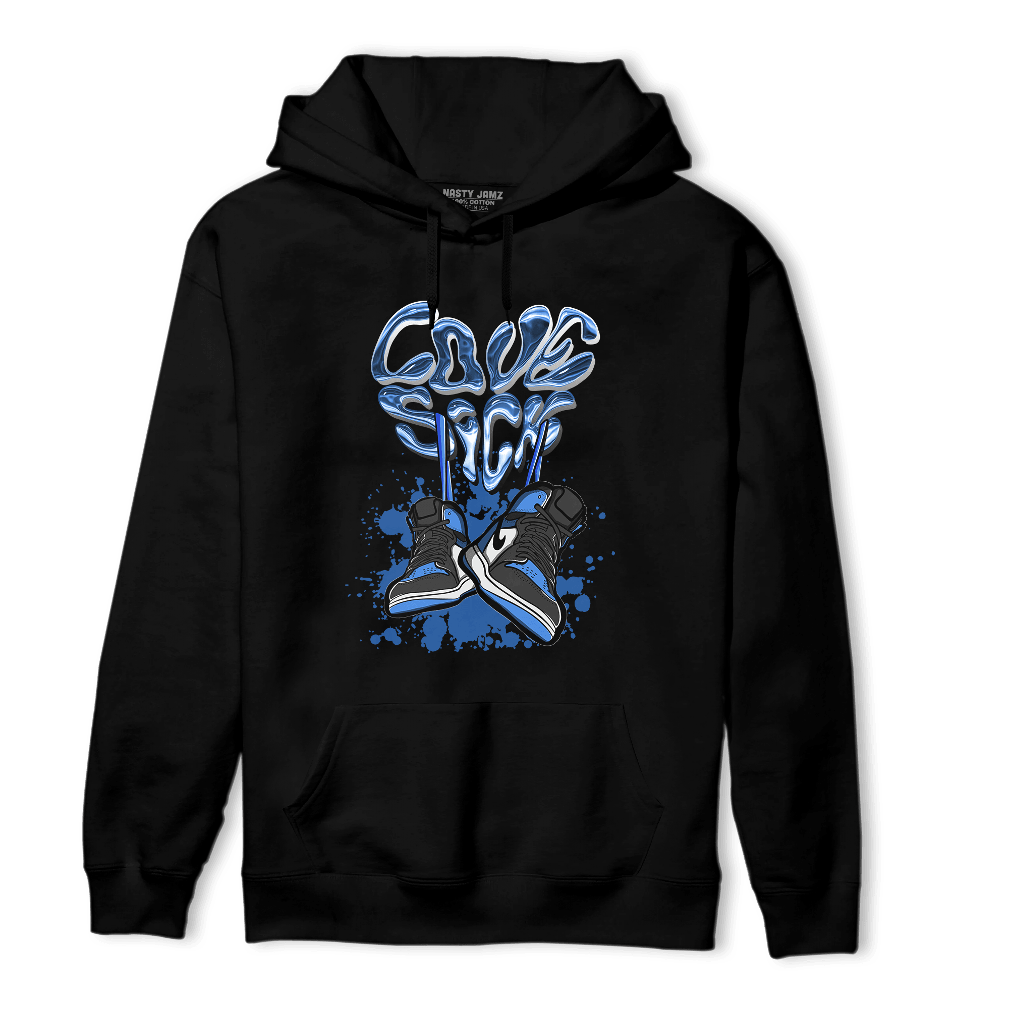 University Blue Toe 1s Hoodie Match Sneaker Love Sick - NastyJamz