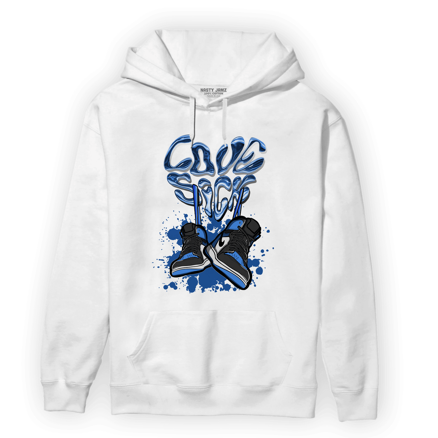 University Blue Toe 1s Hoodie Match Sneaker Love Sick - NastyJamz