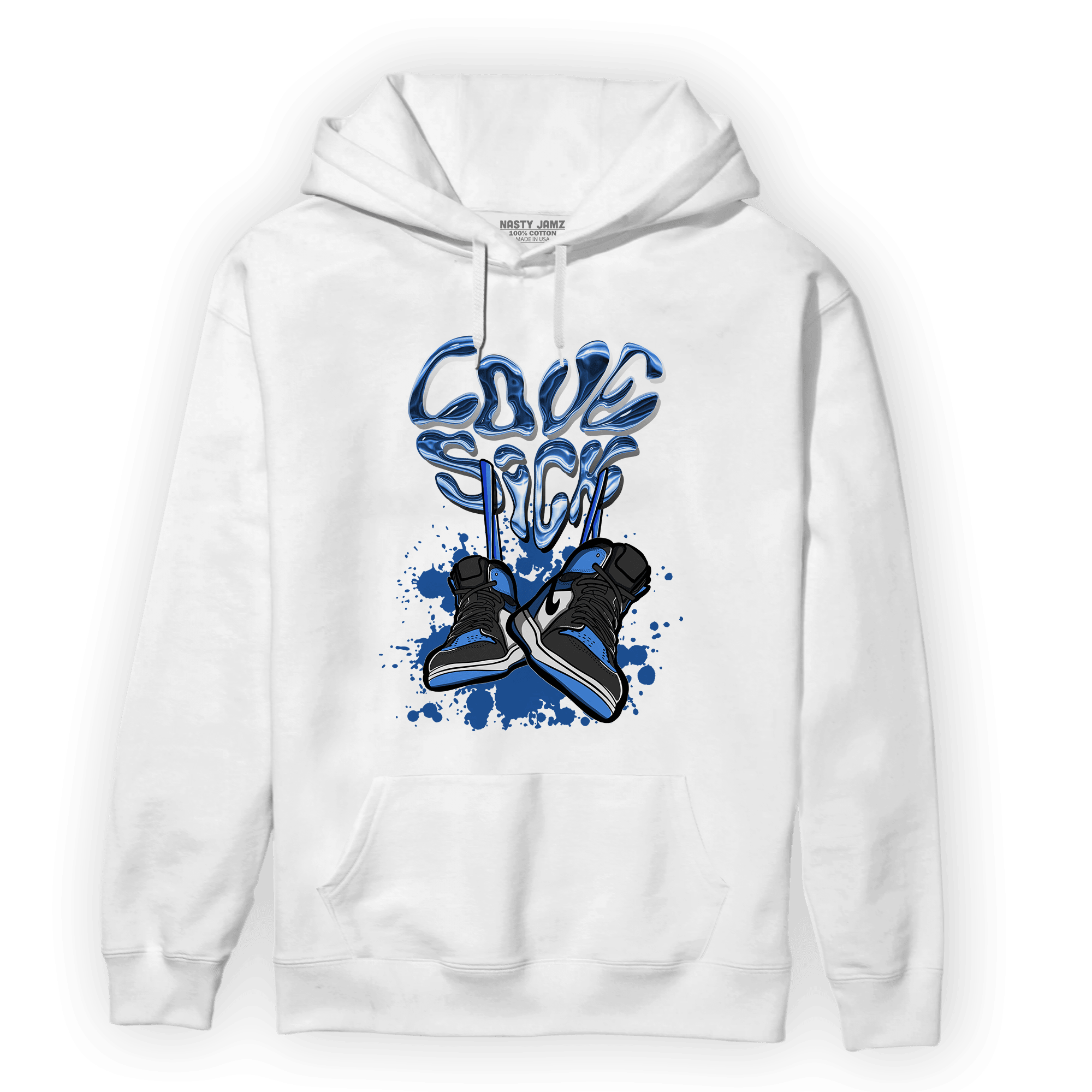 University Blue Toe 1s Hoodie Match Sneaker Love Sick - NastyJamz