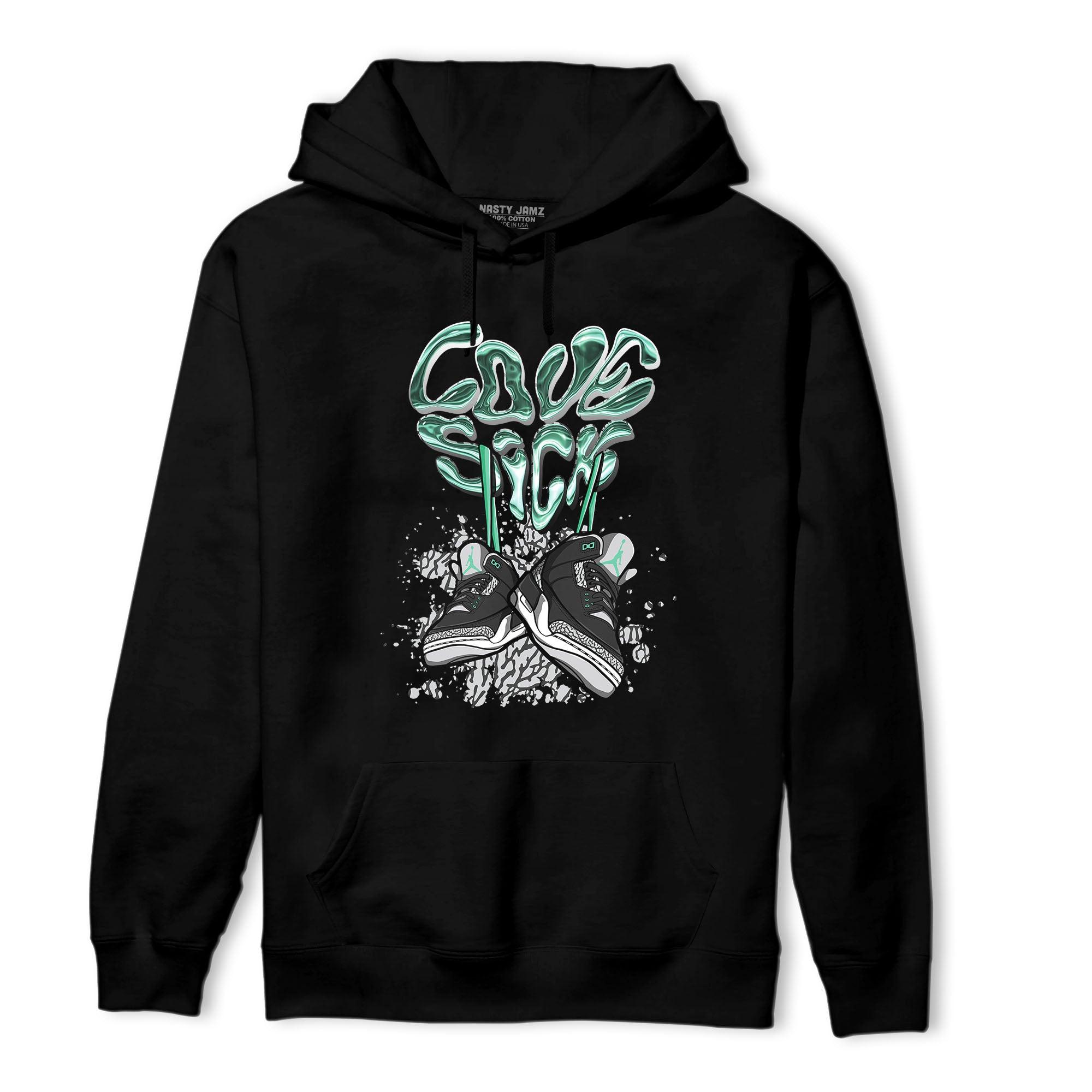 Green Glow 3s Hoodie Match Sneaker Love Sick - NastyJamz