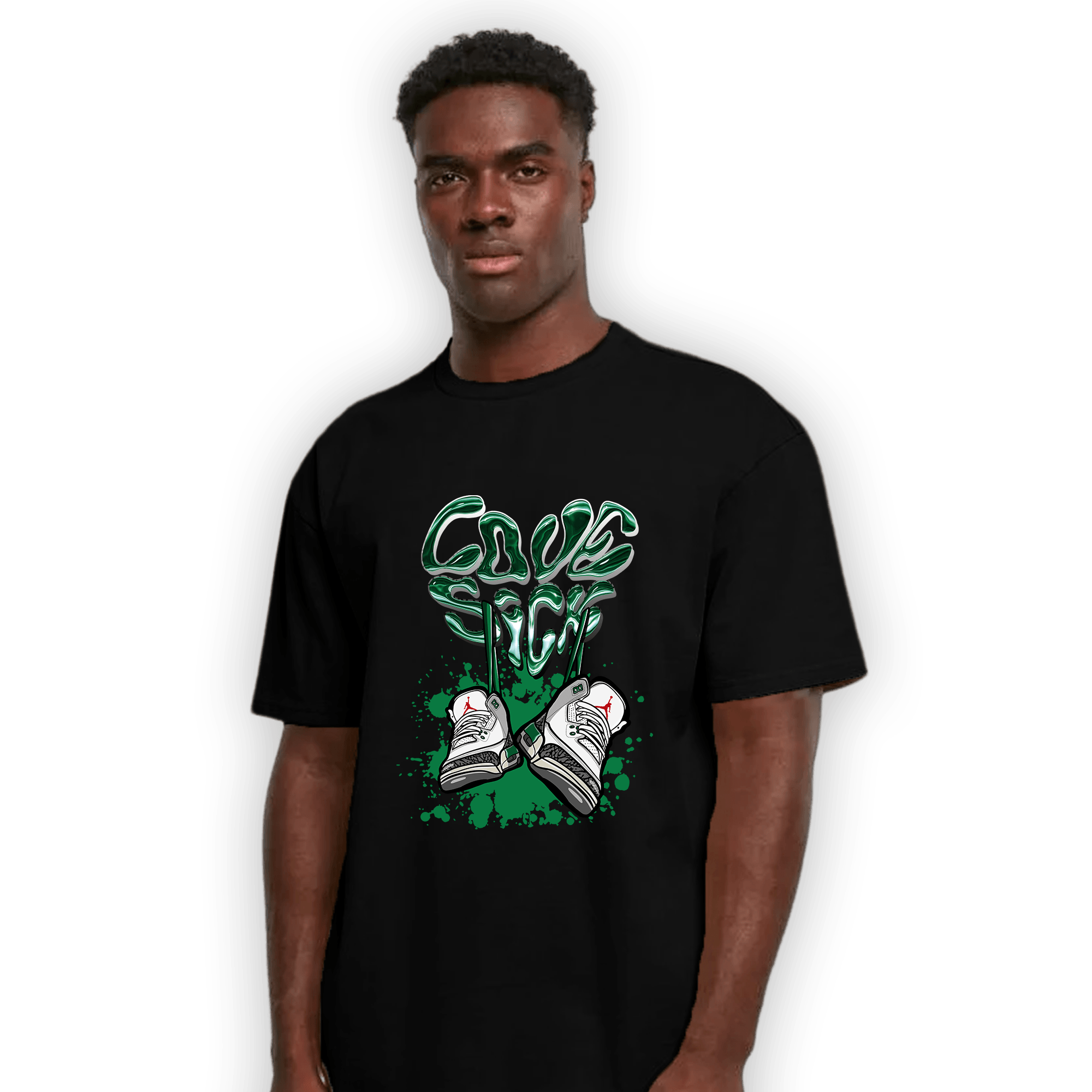 Lucky Green 3s T Shirt Match Sneaker Love Sick - NastyJamz
