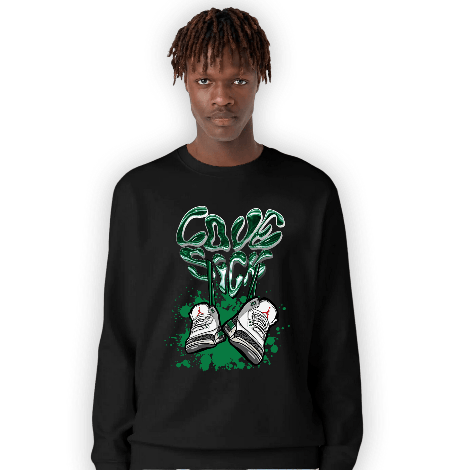 Lucky Green 3s Sweatshirt Match Sneaker Love Sick - NastyJamz
