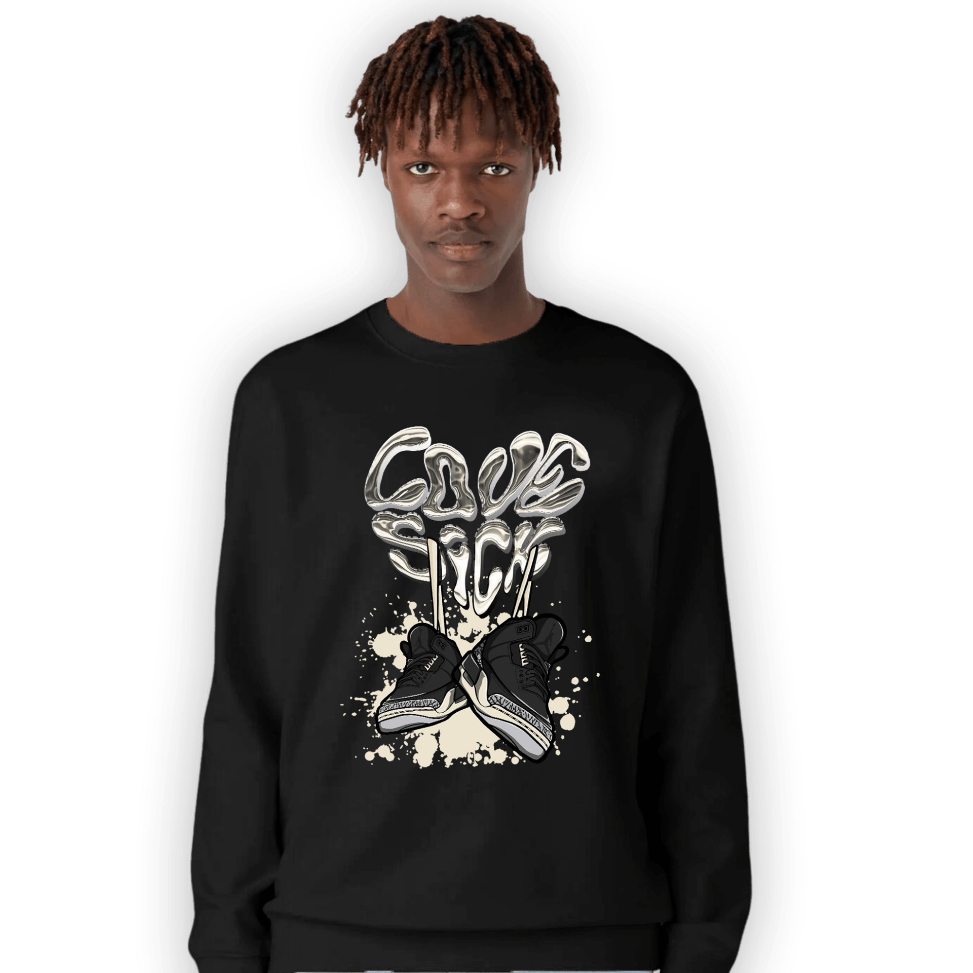 Off Noir 3s Sweatshirt Match Sneaker Love Sick - NastyJamz