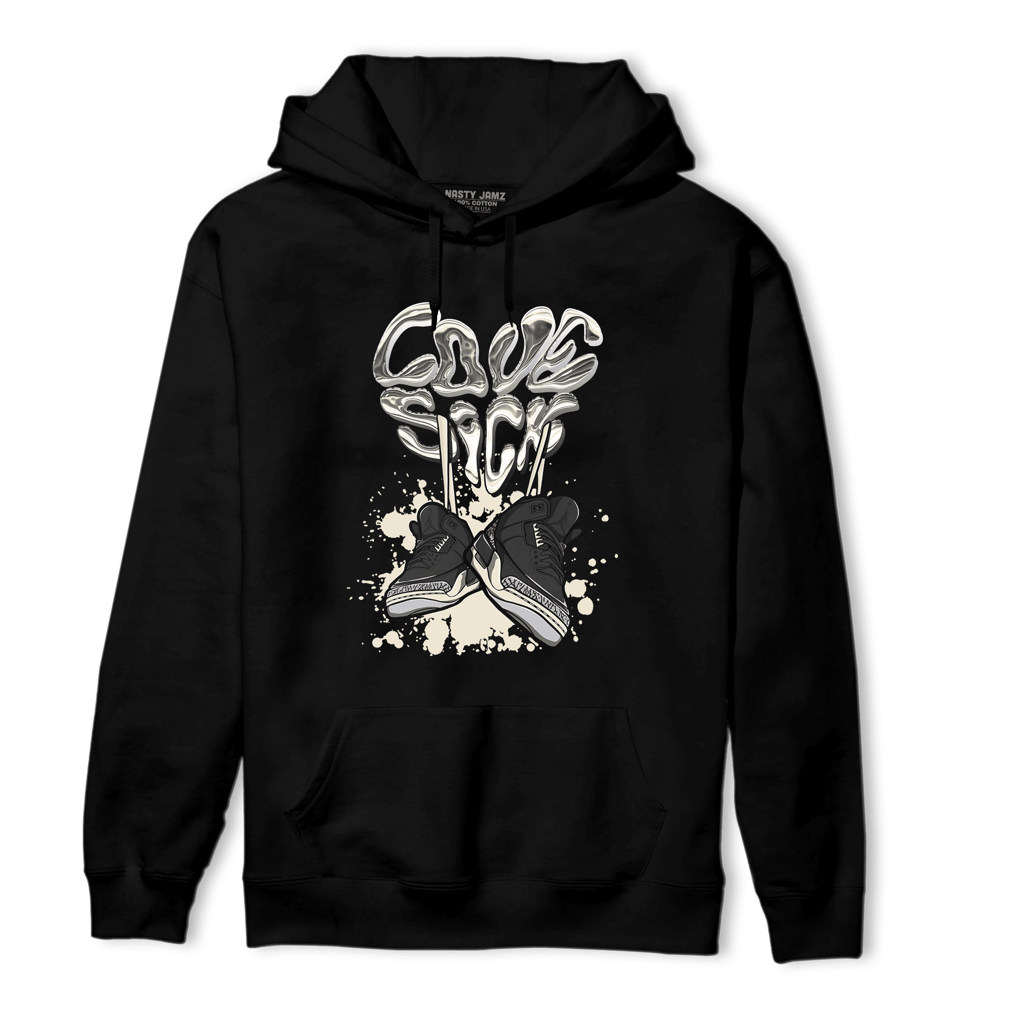 Off Noir 3s Hoodie Match Sneaker Love Sick - NastyJamz
