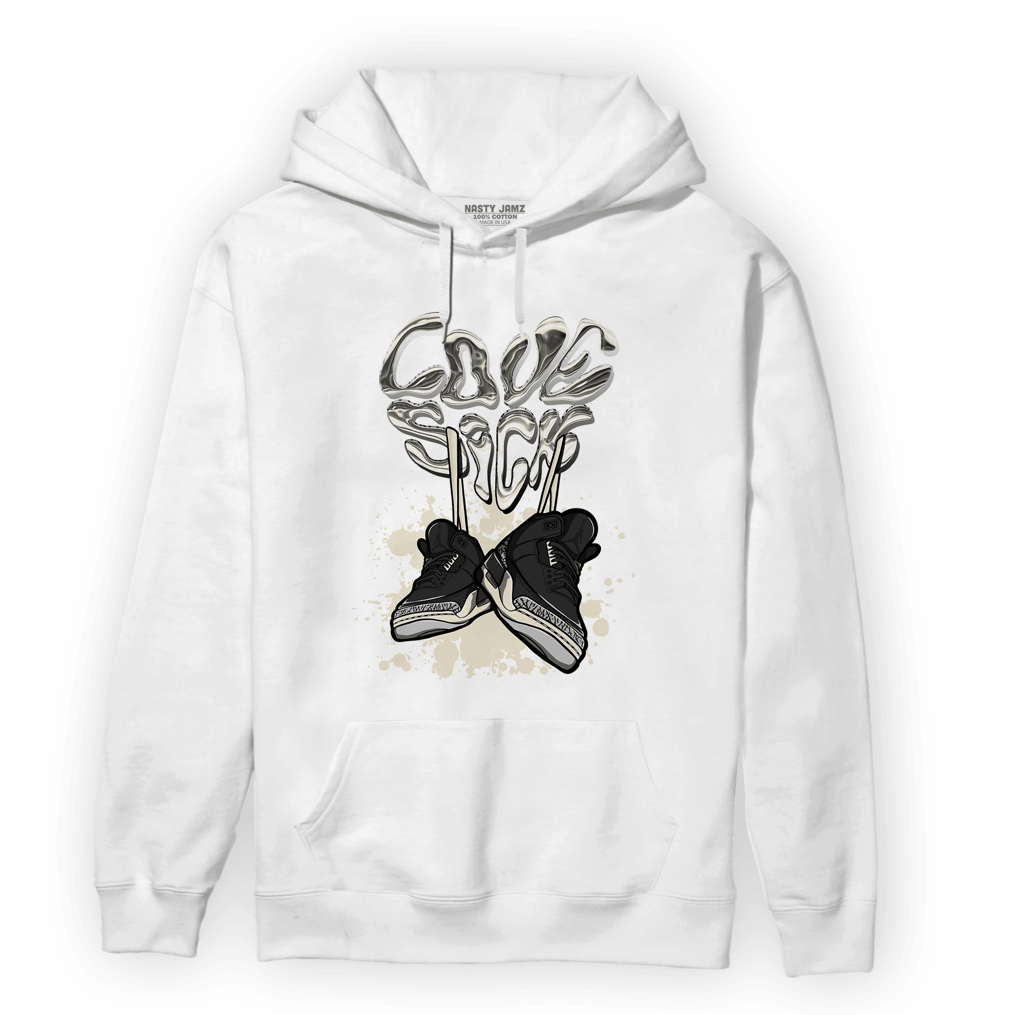Off Noir 3s Hoodie Match Sneaker Love Sick - NastyJamz
