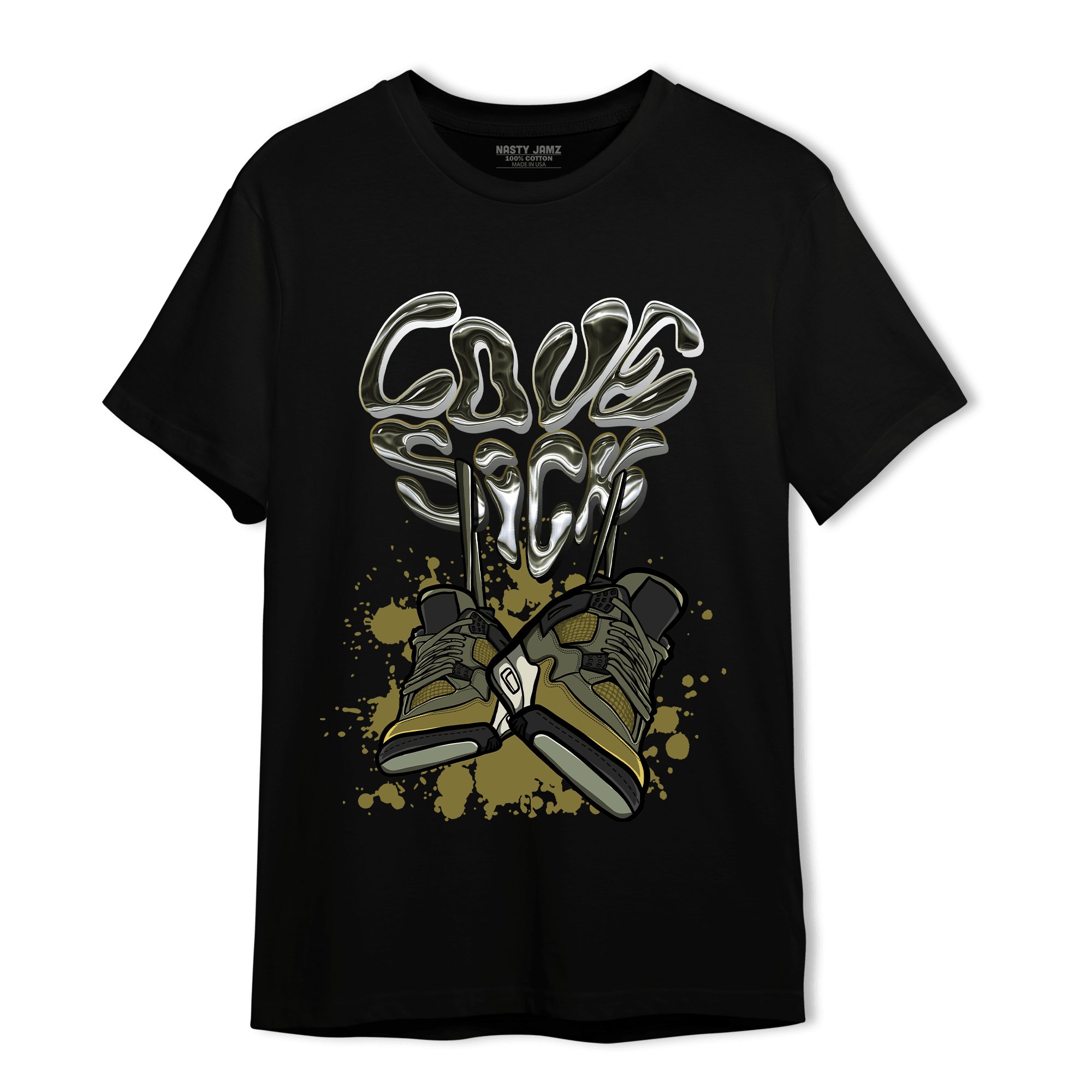 SE Craft Medium Olive 4s T Shirt Match Sneaker Love Sick - NastyJamz