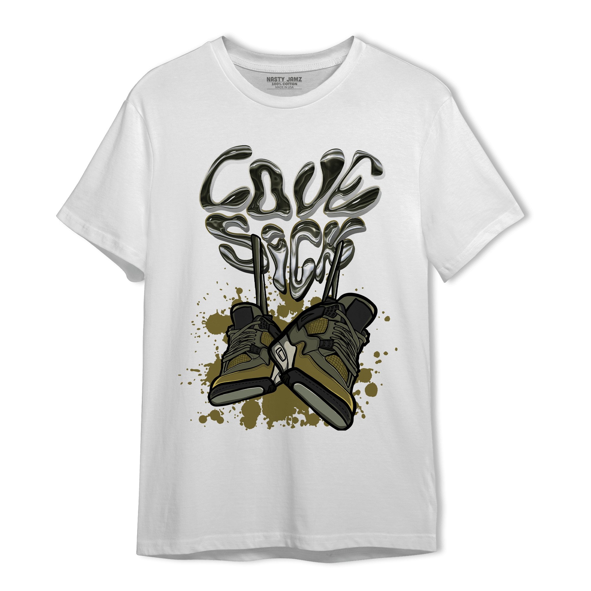 SE Craft Medium Olive 4s T Shirt Match Sneaker Love Sick - NastyJamz
