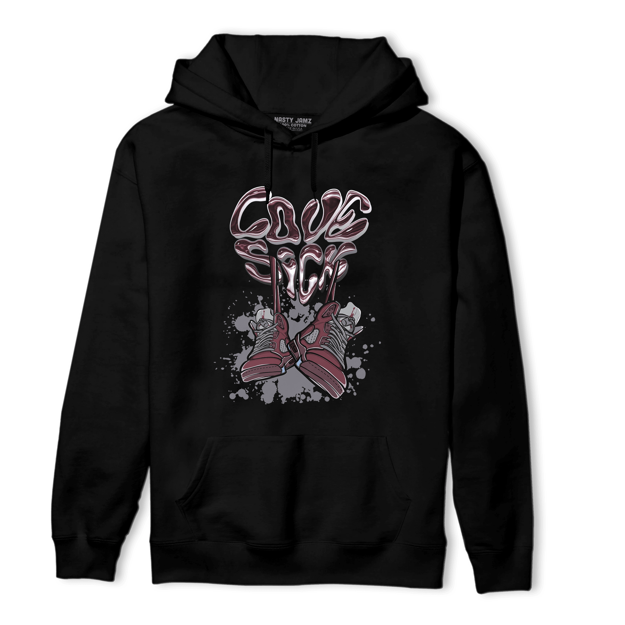 Burgundy 5s Hoodie Match Sneaker Love Sick - NastyJamz