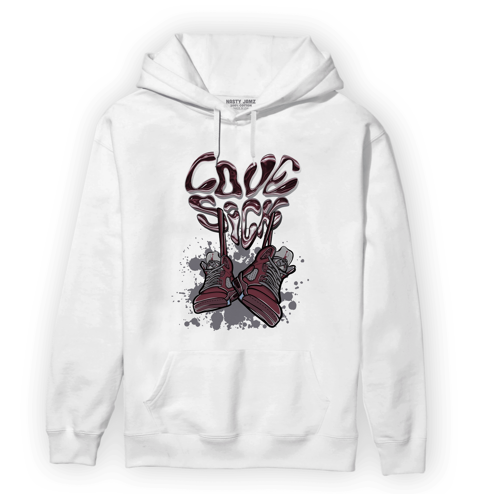 Burgundy 5s Hoodie Match Sneaker Love Sick - NastyJamz