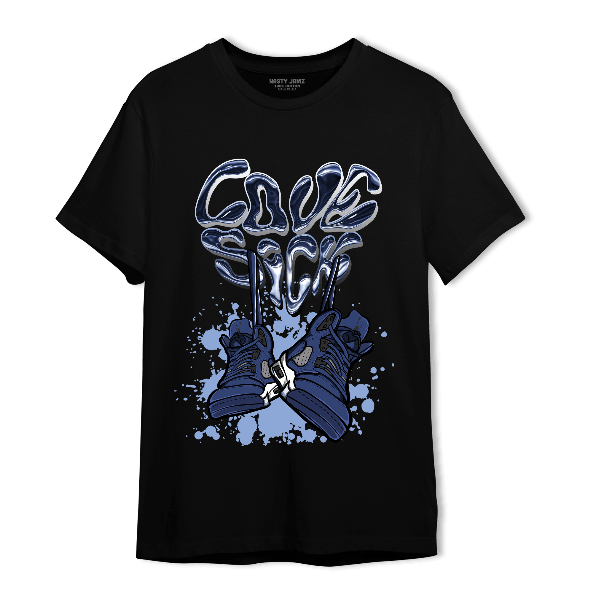 Midnight Navy 5s T Shirt Match Sneaker Love Sick - NastyJamz