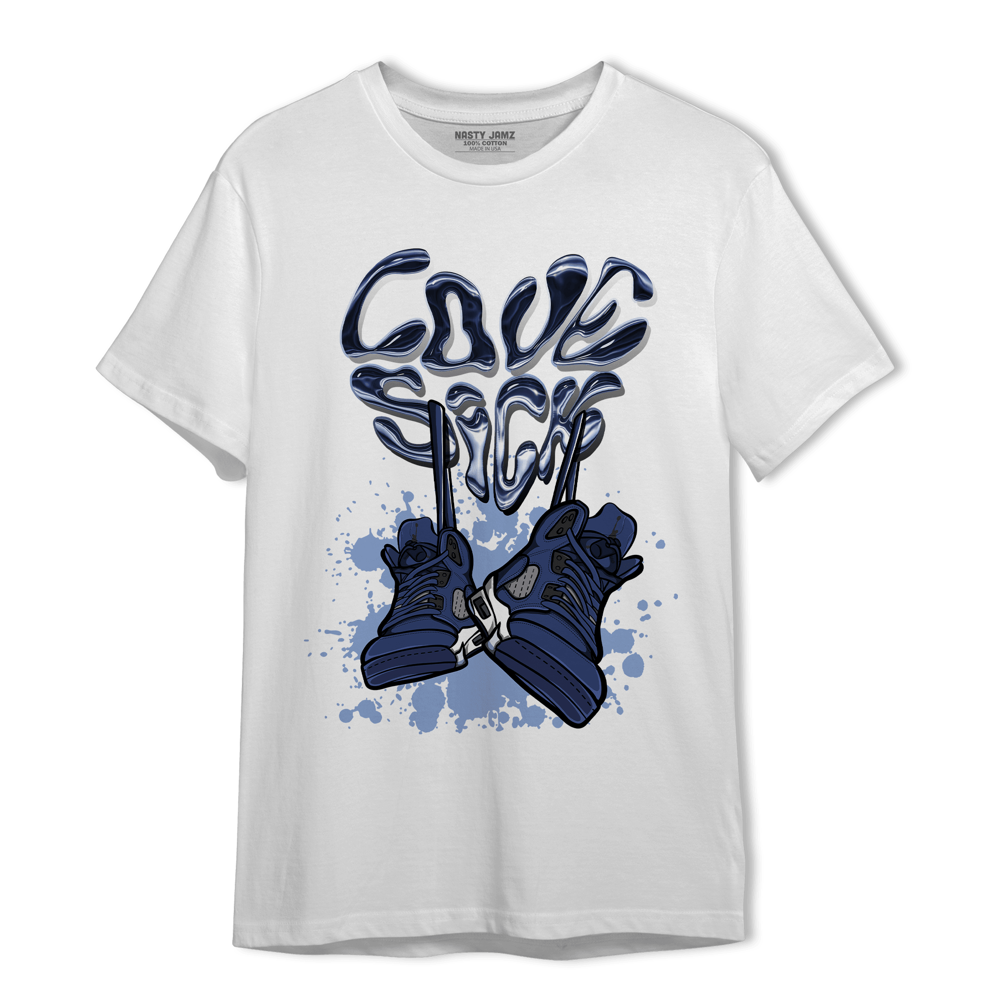 Midnight Navy 5s T Shirt Match Sneaker Love Sick - NastyJamz