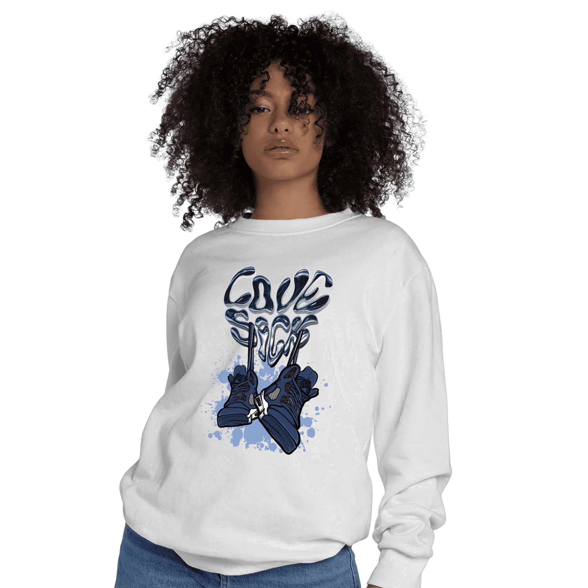 Midnight Navy 5s Sweatshirt Match Sneaker Love Sick - NastyJamz
