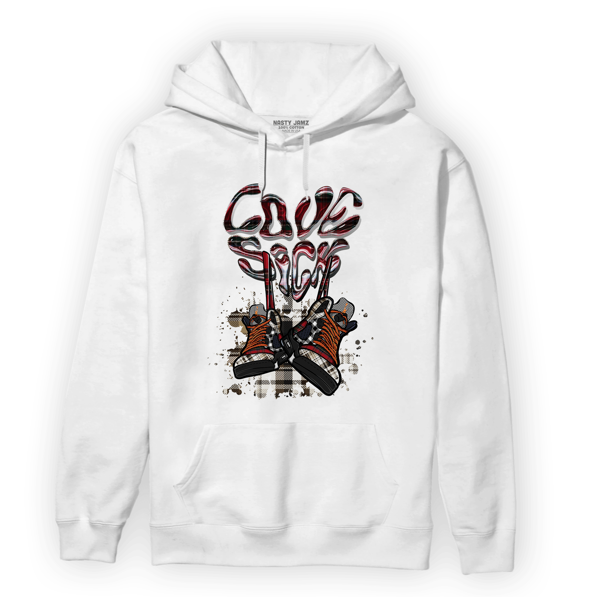 Plaid 5s Hoodie Match Sneaker Love Sick - NastyJamz