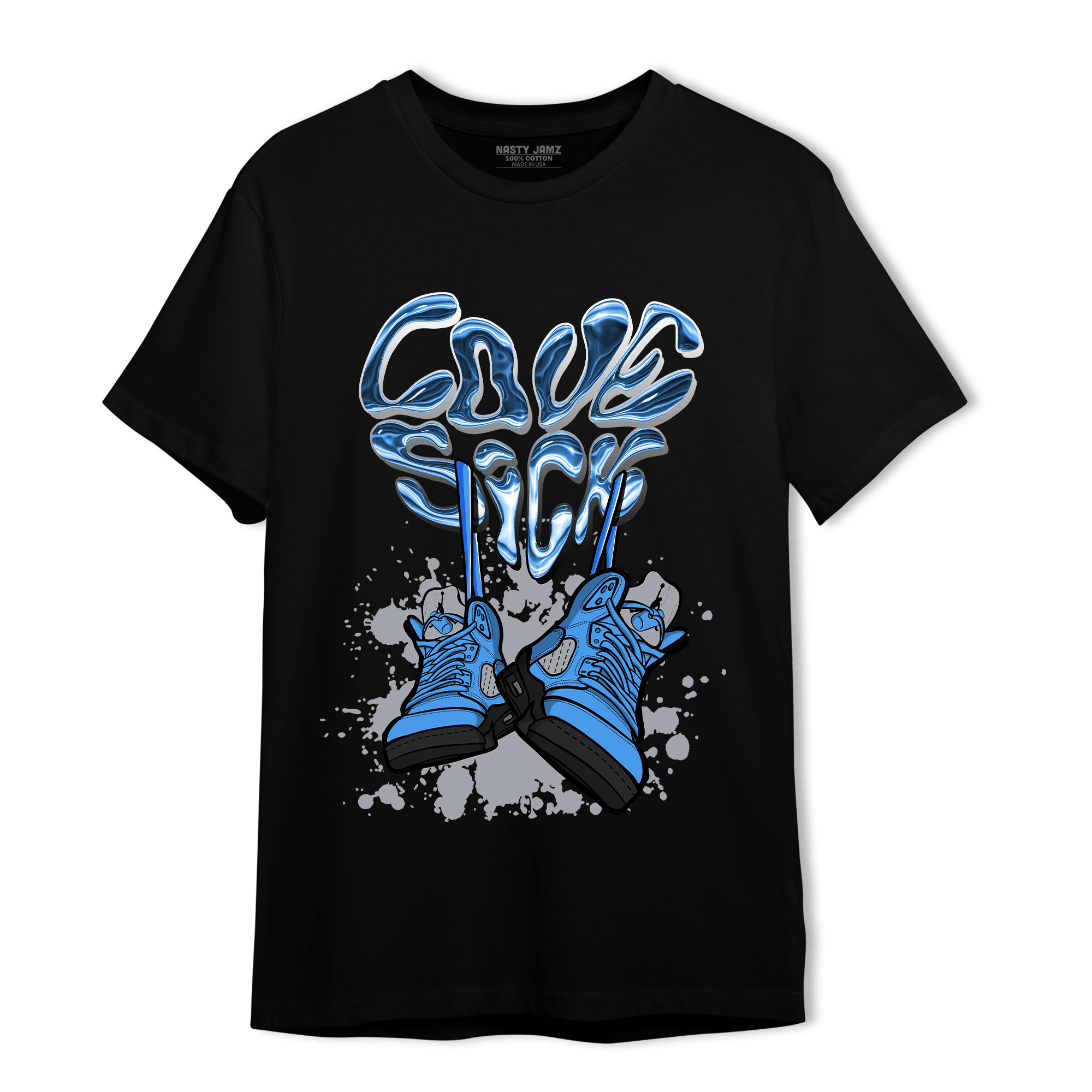 University Blue 5s T Shirt Match Sneaker Love Sick - NastyJamz